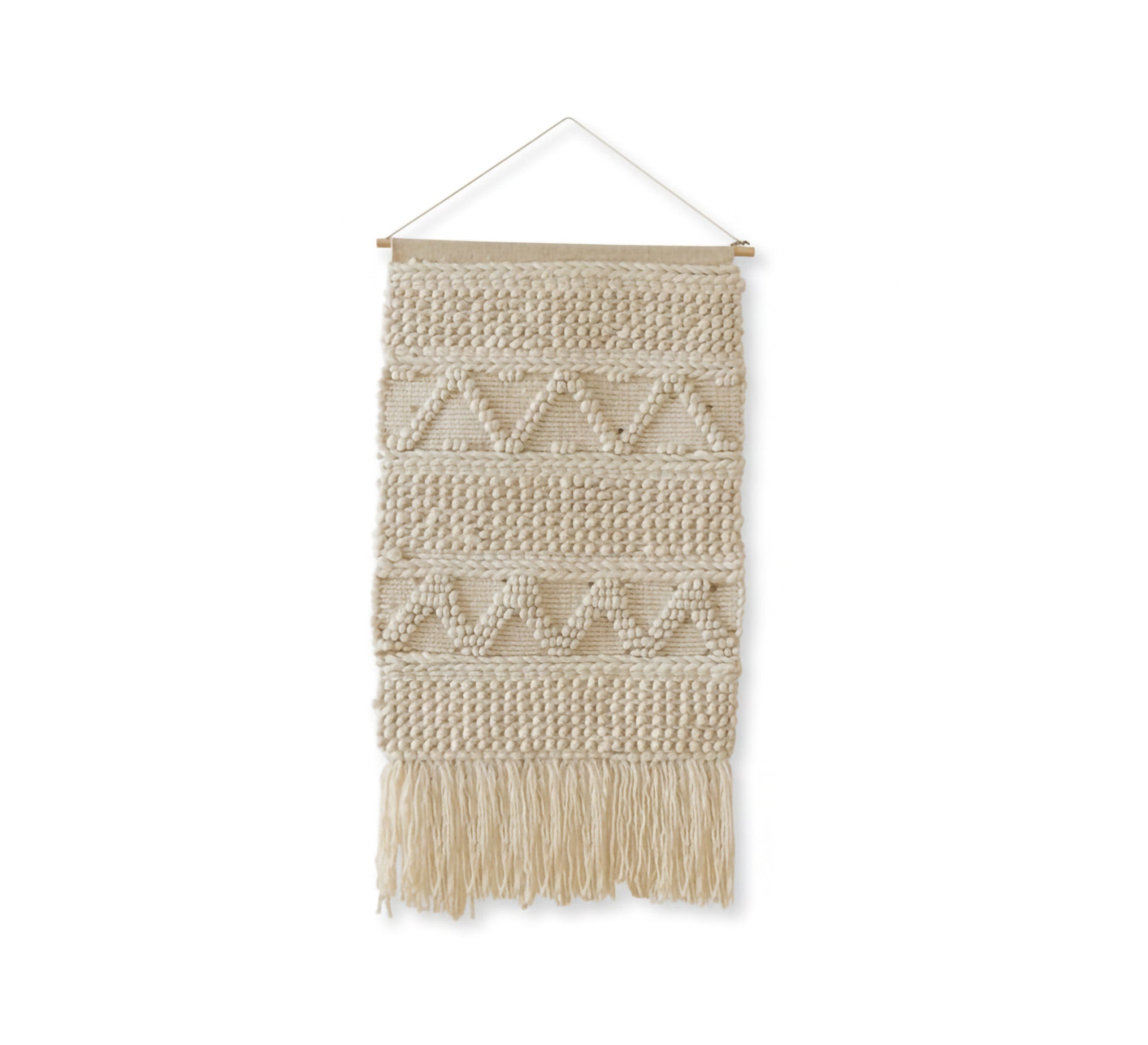 A cozy woolen runner featuring raised knots and a zigzag pattern - Vitrine Furniture - Accessories