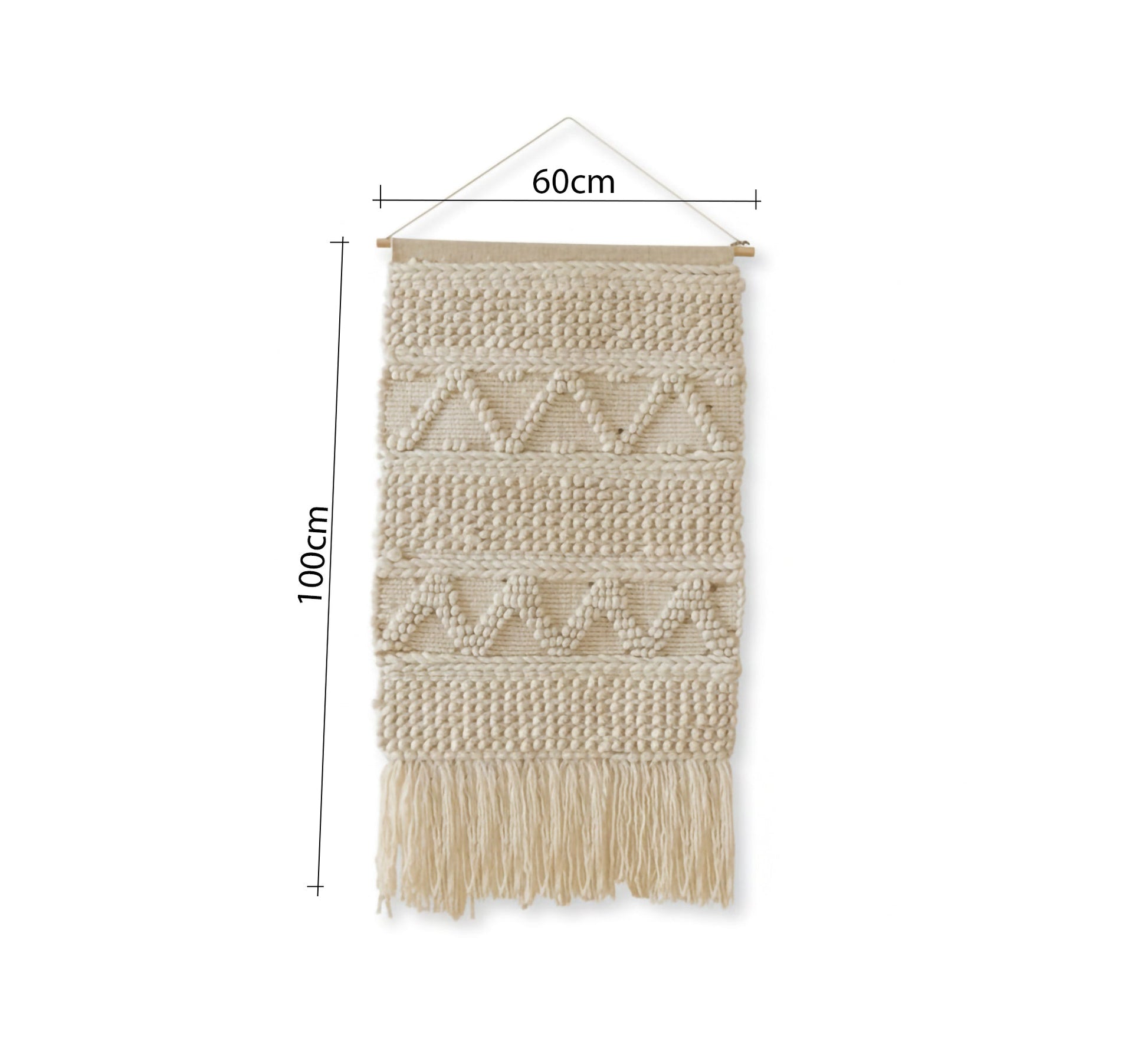 A cozy woolen runner featuring raised knots and a zigzag pattern - Vitrine Furniture - Accessories