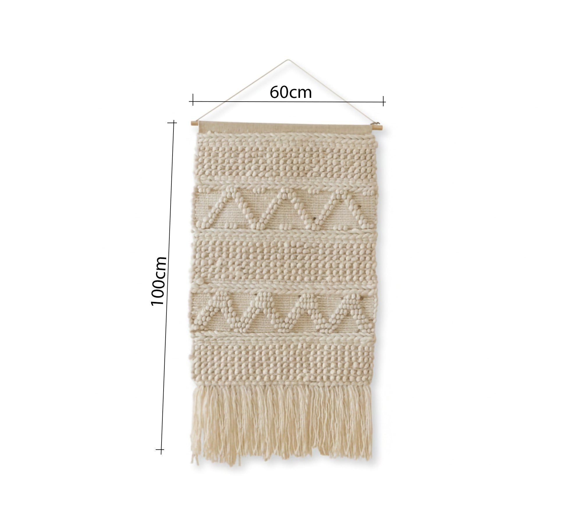 A cozy woolen runner featuring raised knots and a zigzag pattern - Vitrine Furniture - Accessories