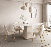 A cream - colored dining table with a unique and elegant design - Vitrine Furniture - Furniture