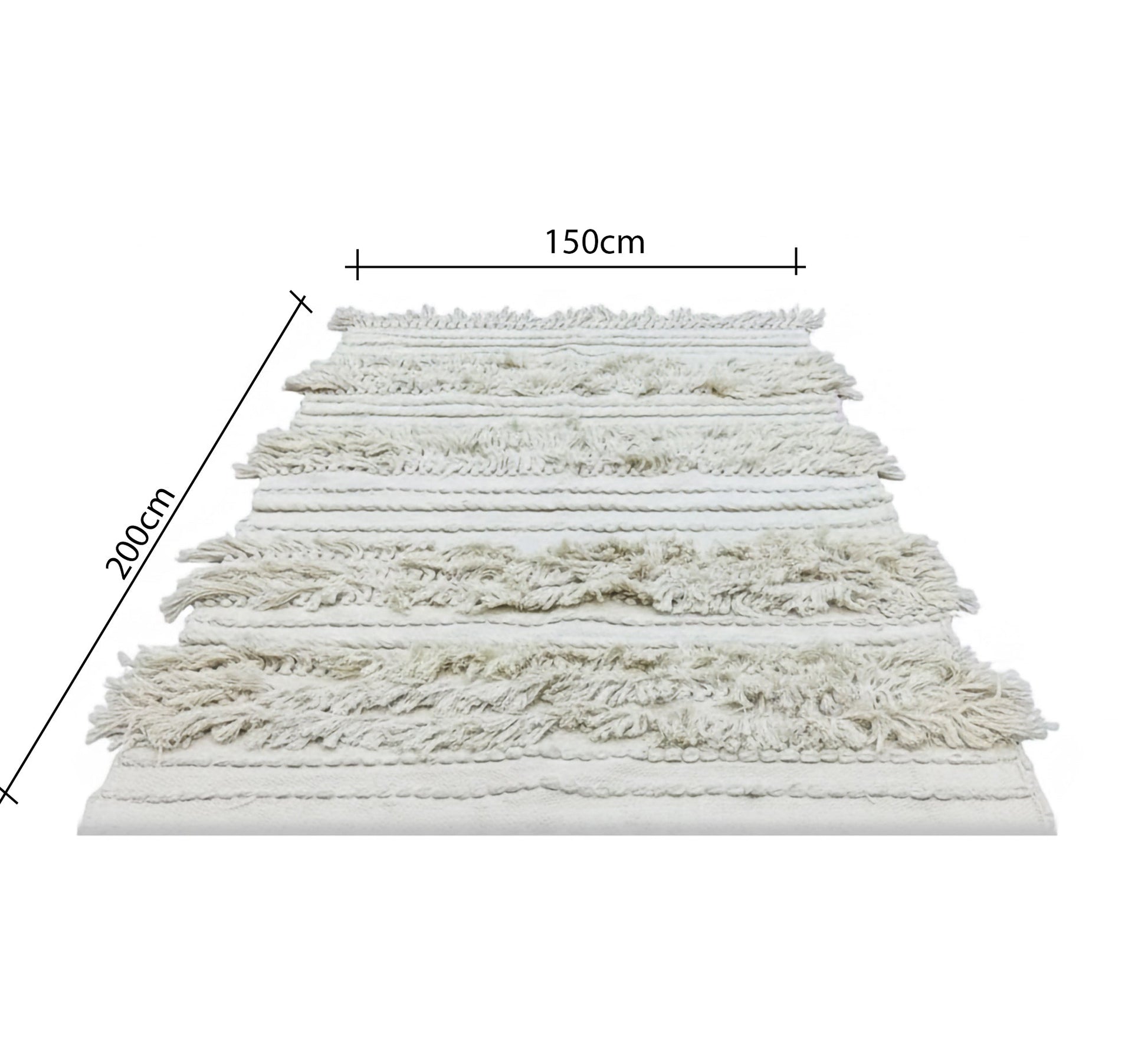 A creamy shag rug with soft, prominent horizontal stripes - Vitrine Furniture - Accessories