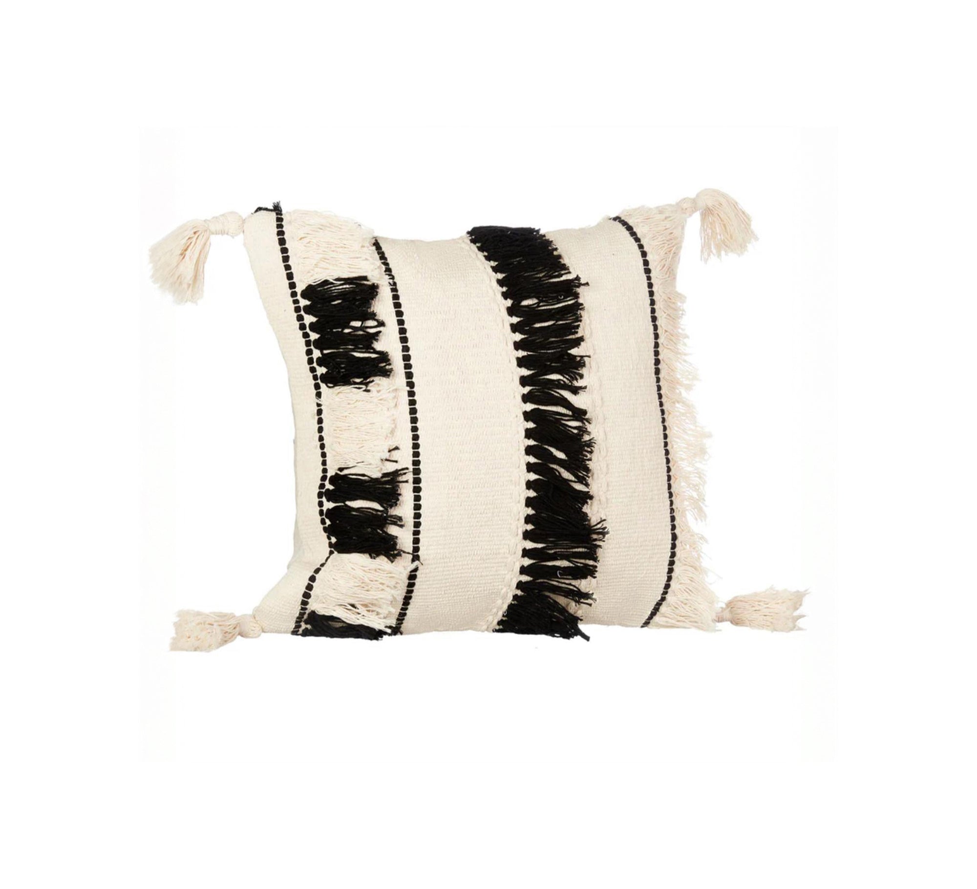 A cushion adorned with dense fringe at its corners - Vitrine Furniture - Accessories