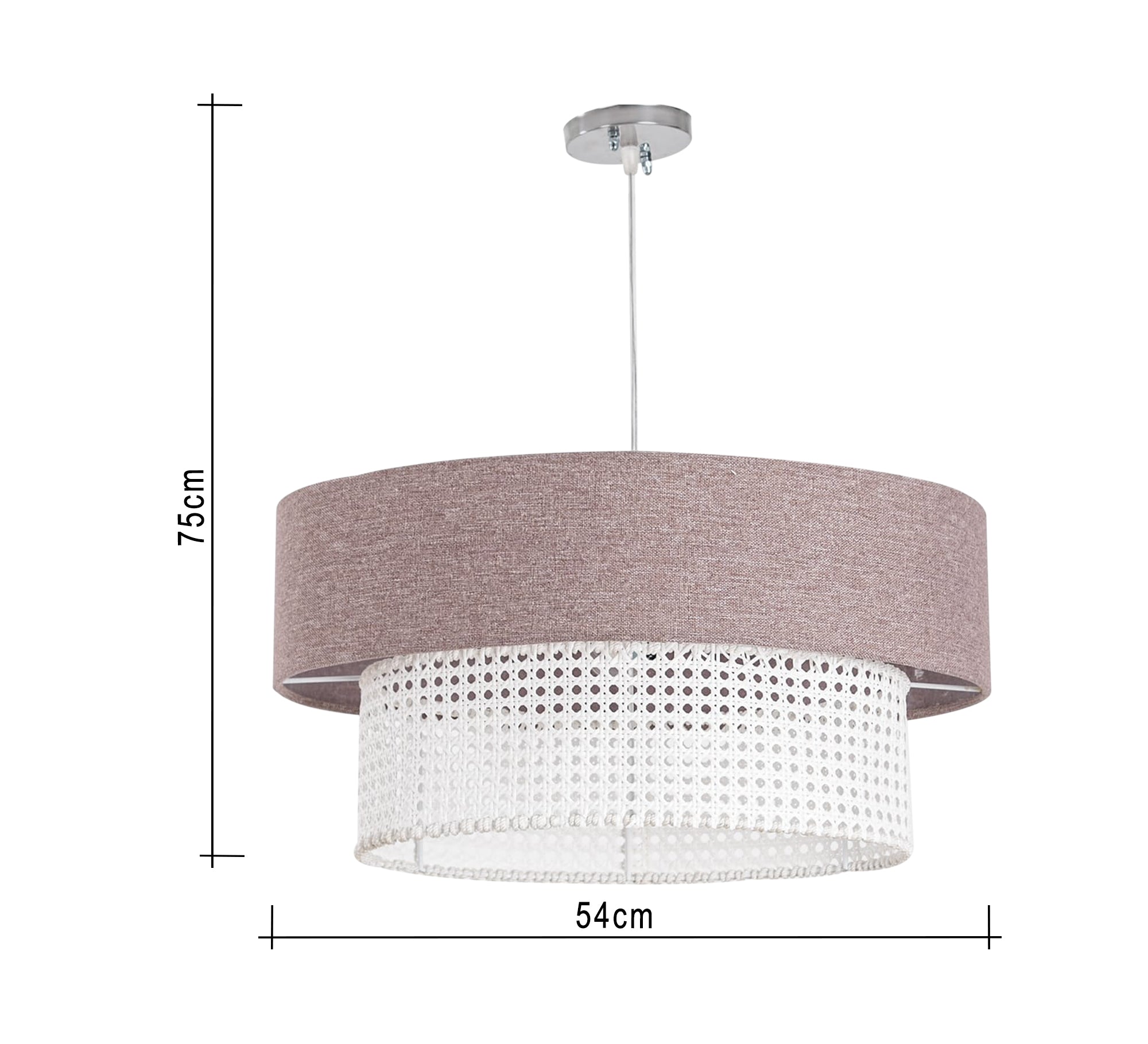 A distinctive and modern pendant ceiling lamp consisting of two cylinders. - Vitrine Furniture - Lighting