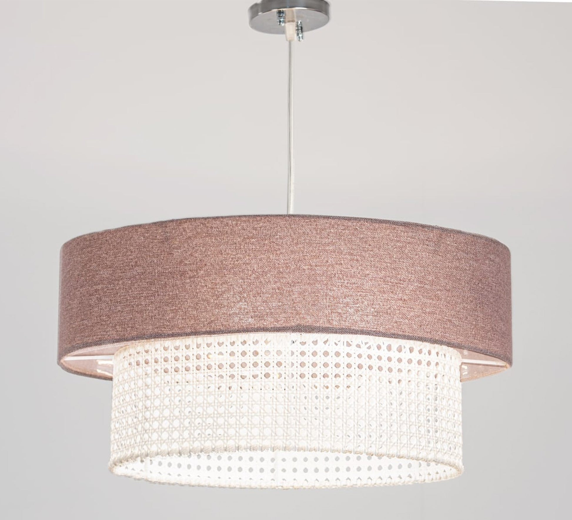 A distinctive and modern pendant ceiling lamp consisting of two cylinders. - Vitrine Furniture - Lighting