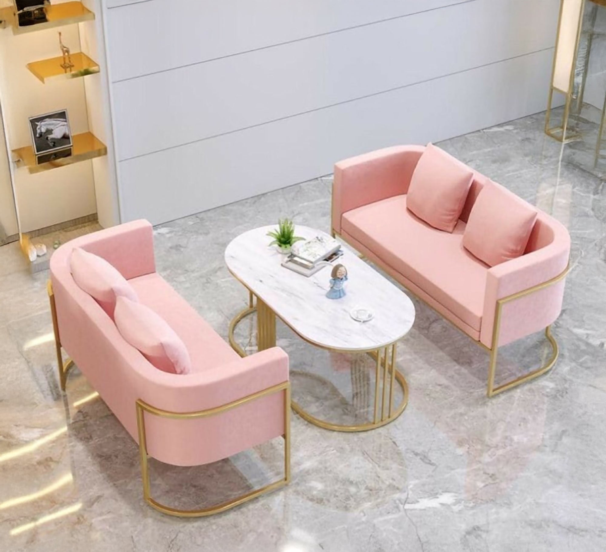 A distinctive seating set in a delicate pink hue - Vitrine Furniture - Furniture