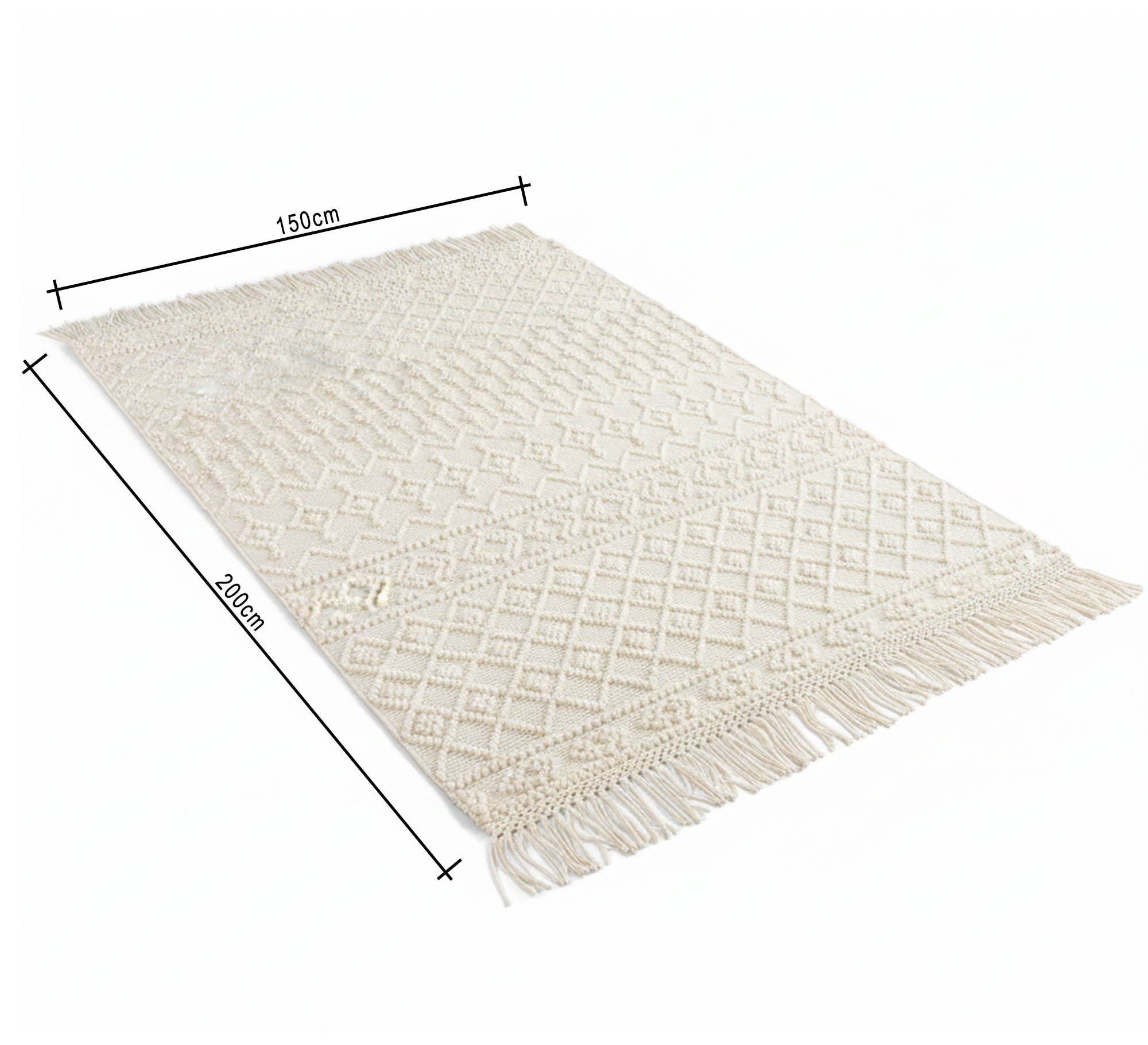 A floor rug with long fringes - Vitrine Furniture - Accessories
