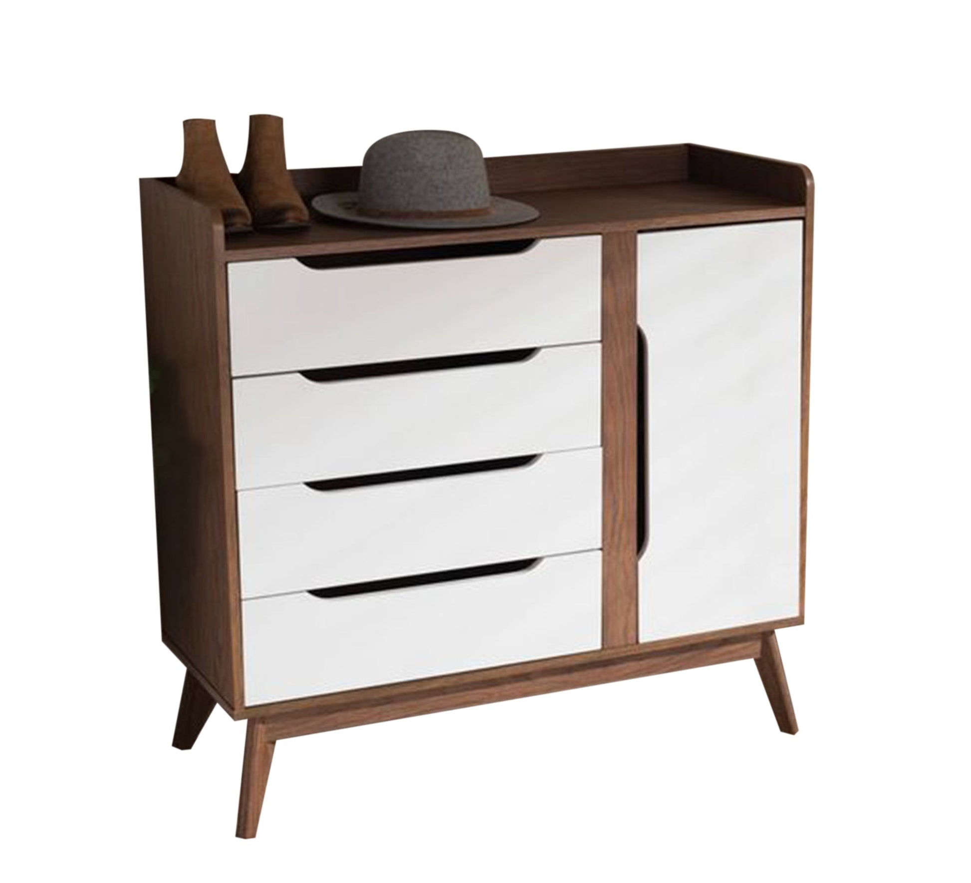 A four - leaf Shoe rack with a flap - Vitrine Furniture - Furniture