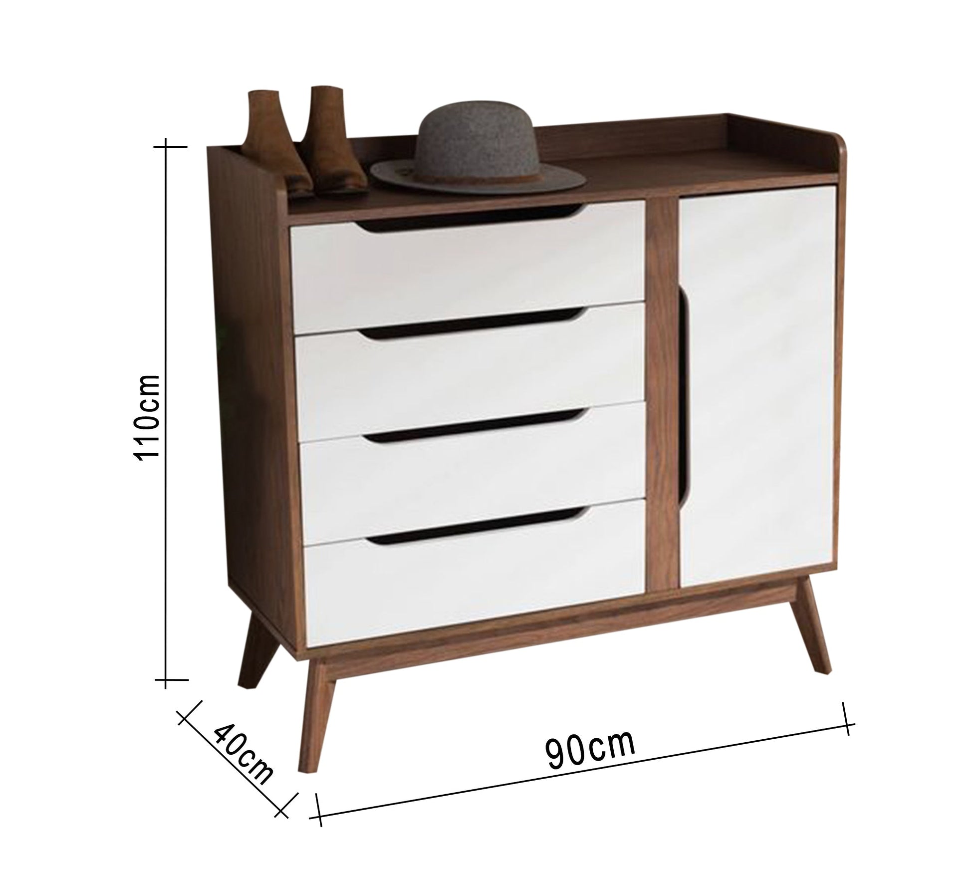 A four - leaf Shoe rack with a flap - Vitrine Furniture - Furniture