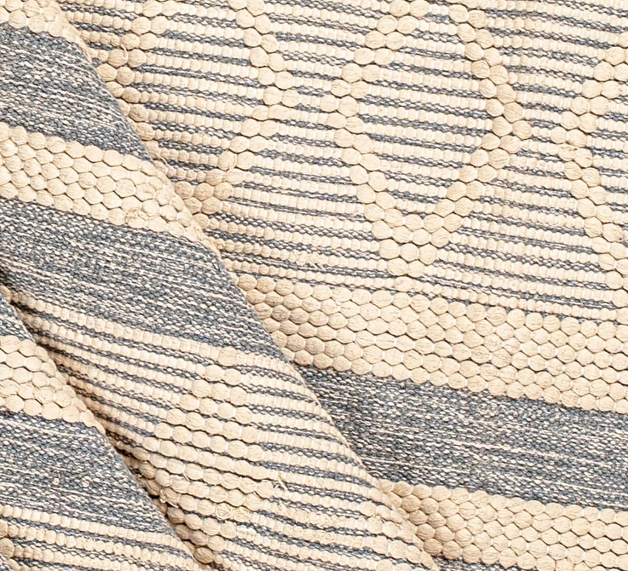 A gray and beige boho rug featuring diamond and striped patterns - Vitrine Furniture - Accessories
