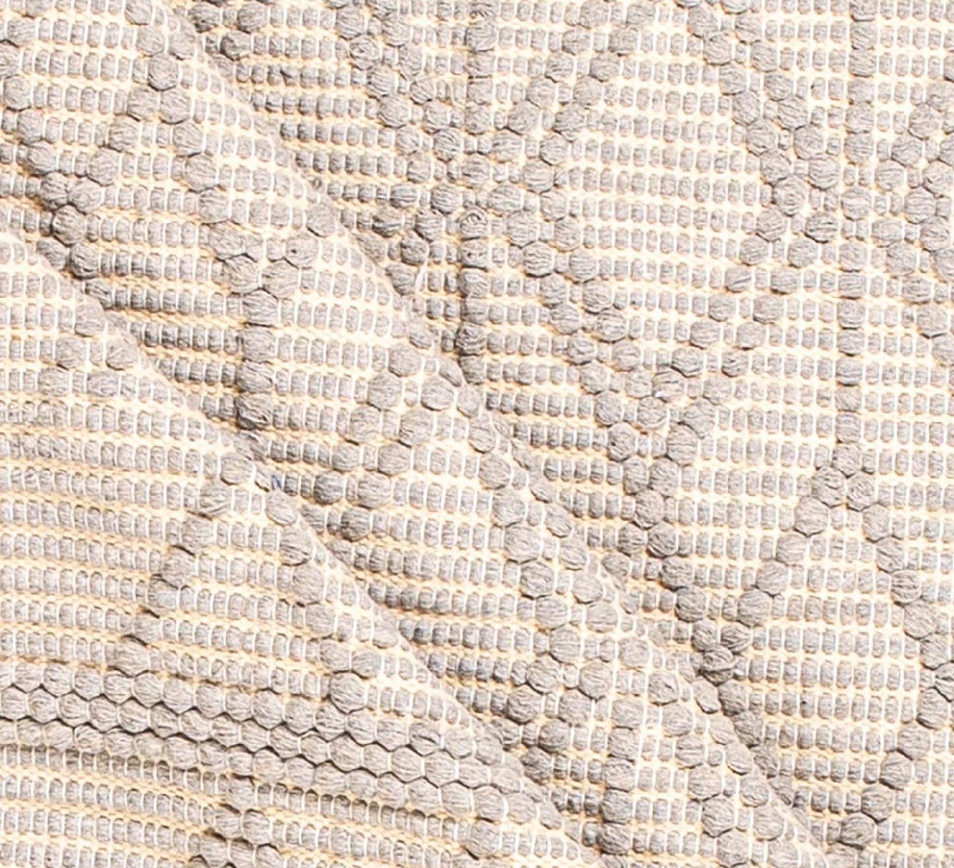 A gray and beige rug with a subtle, interlocking diamond pattern - Vitrine Furniture - Accessories