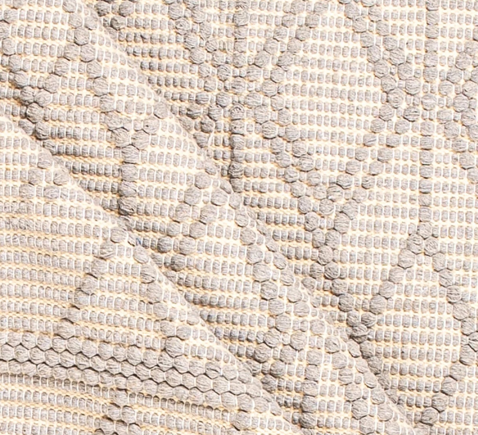 A gray and beige rug with a subtle, interlocking diamond pattern - Vitrine Furniture - Accessories