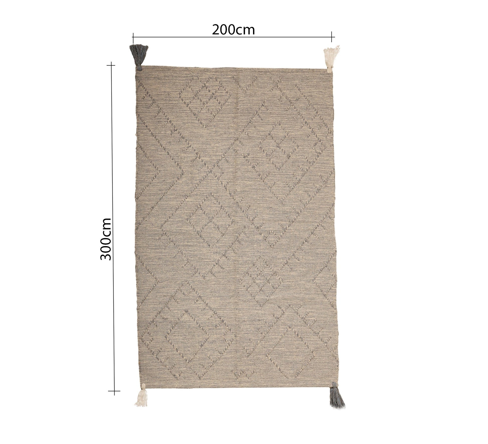 A gray rug with a delicate geometric diamond pattern - Vitrine Furniture - Accessories