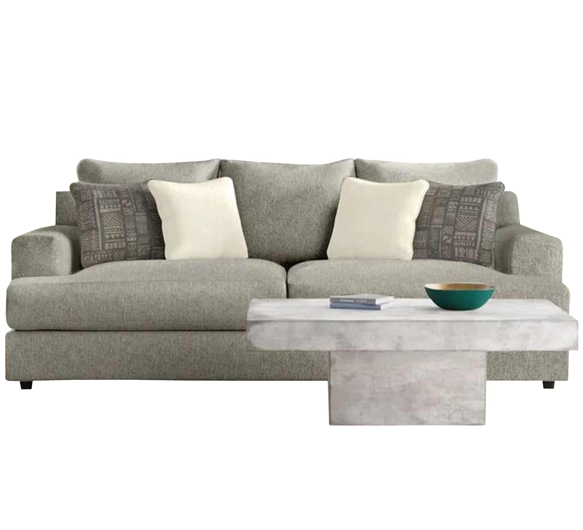 A grey sofa with a pair of base cushions - Vitrine Furniture - Furniture