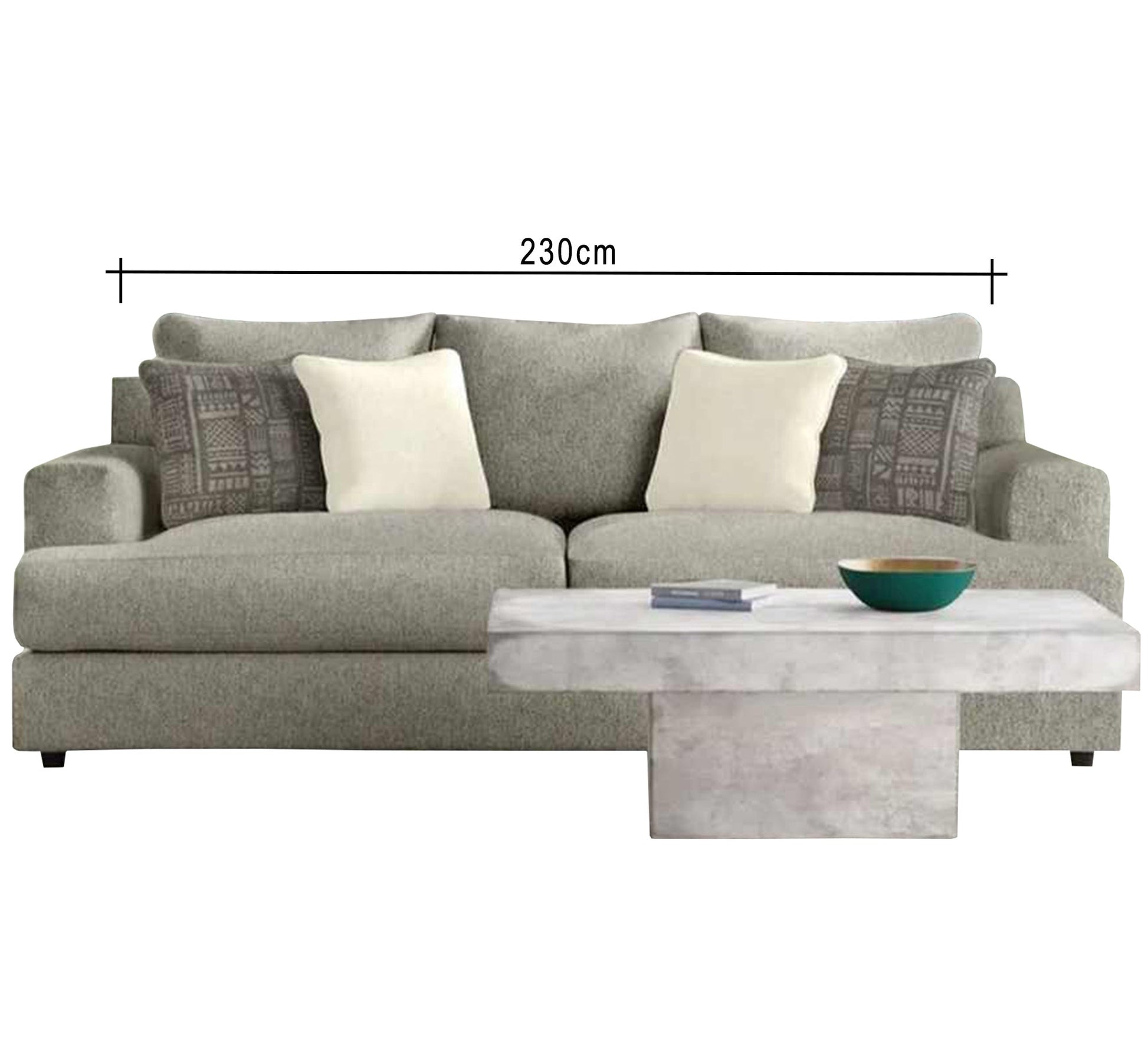 A grey sofa with a pair of base cushions - Vitrine Furniture - Furniture
