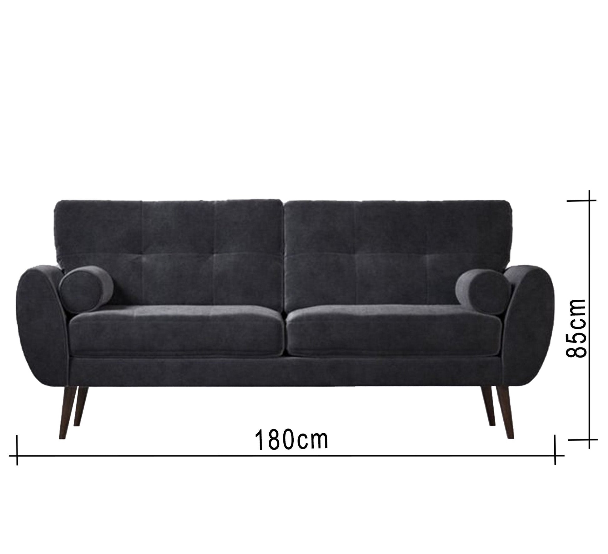 A high black sofa on elegant wooden legs - Vitrine Furniture - Living room Sofas