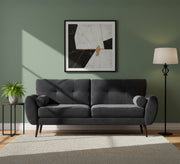 A high black sofa on elegant wooden legs - Vitrine Furniture - Living room Sofas