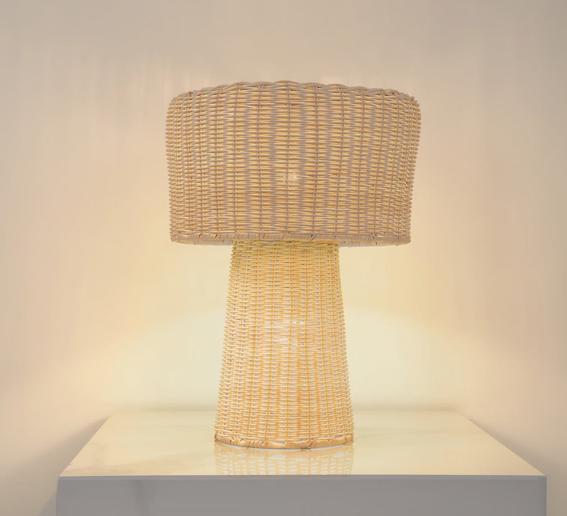 A hollow bamboo lampshade for a cozy corner - Vitrine Furniture - Table lamps