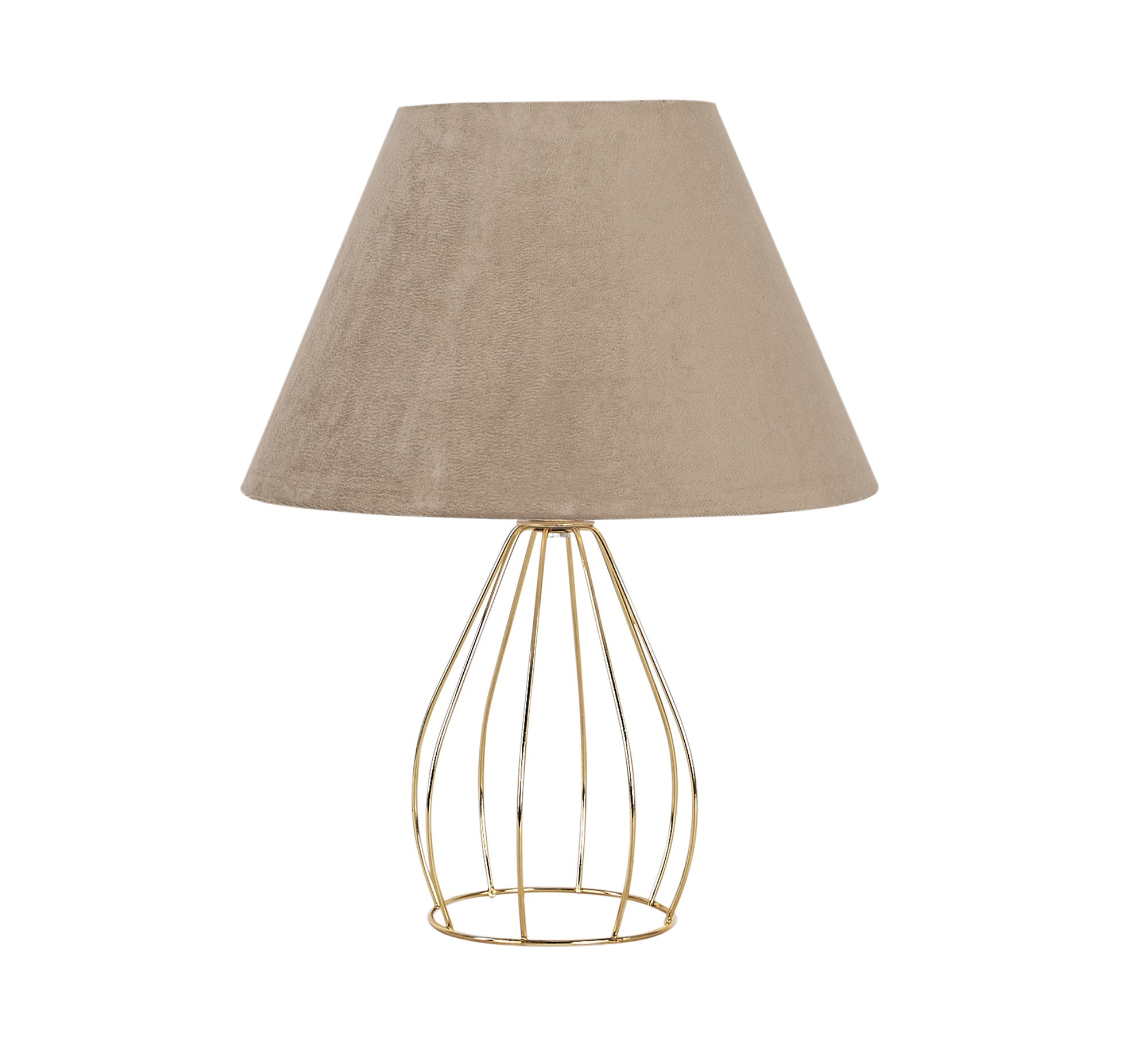 A lampshade with golden metal legs in the shape of an open cage - Vitrine Furniture - Lighting