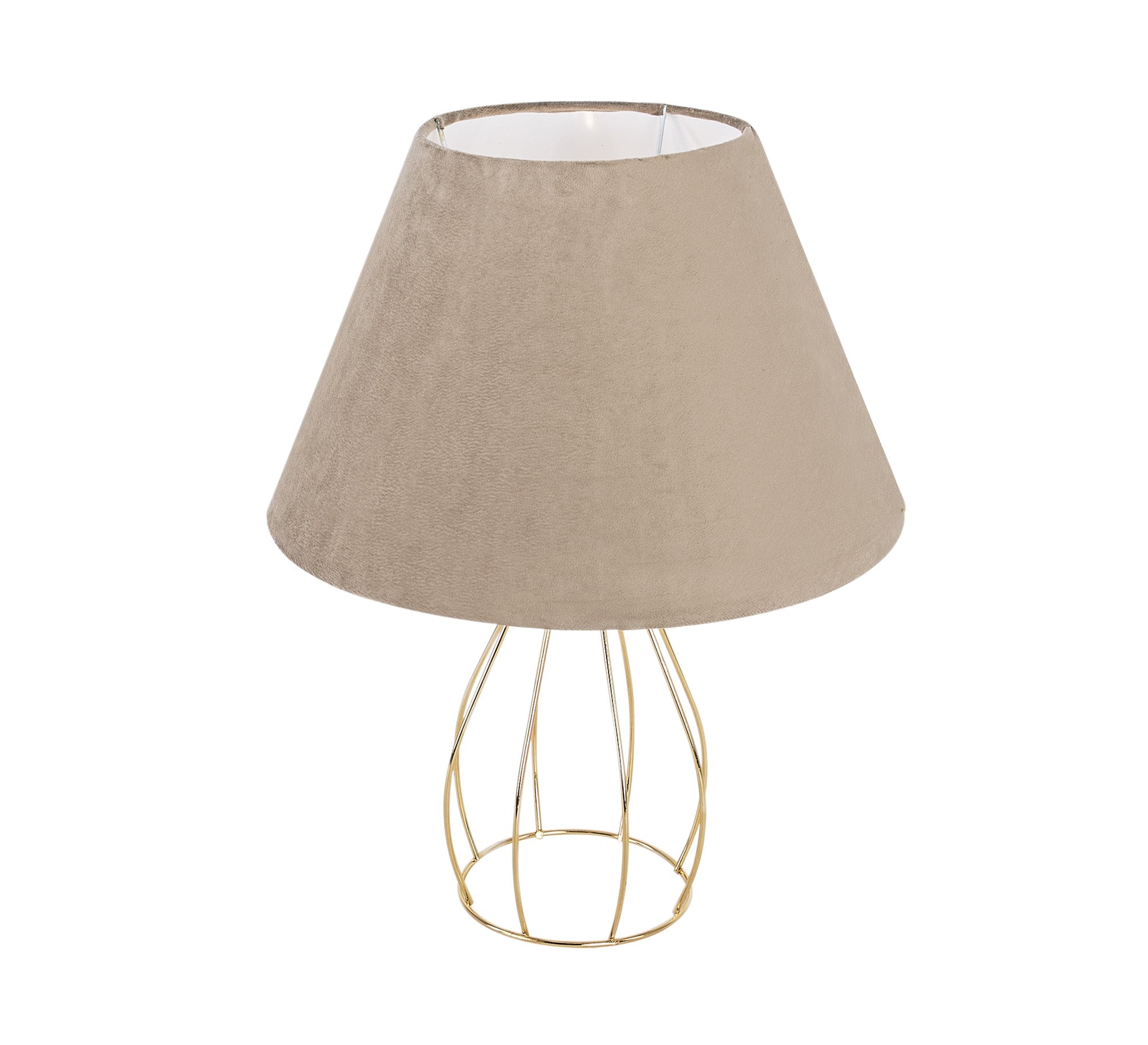 A lampshade with golden metal legs in the shape of an open cage - Vitrine Furniture - Lighting