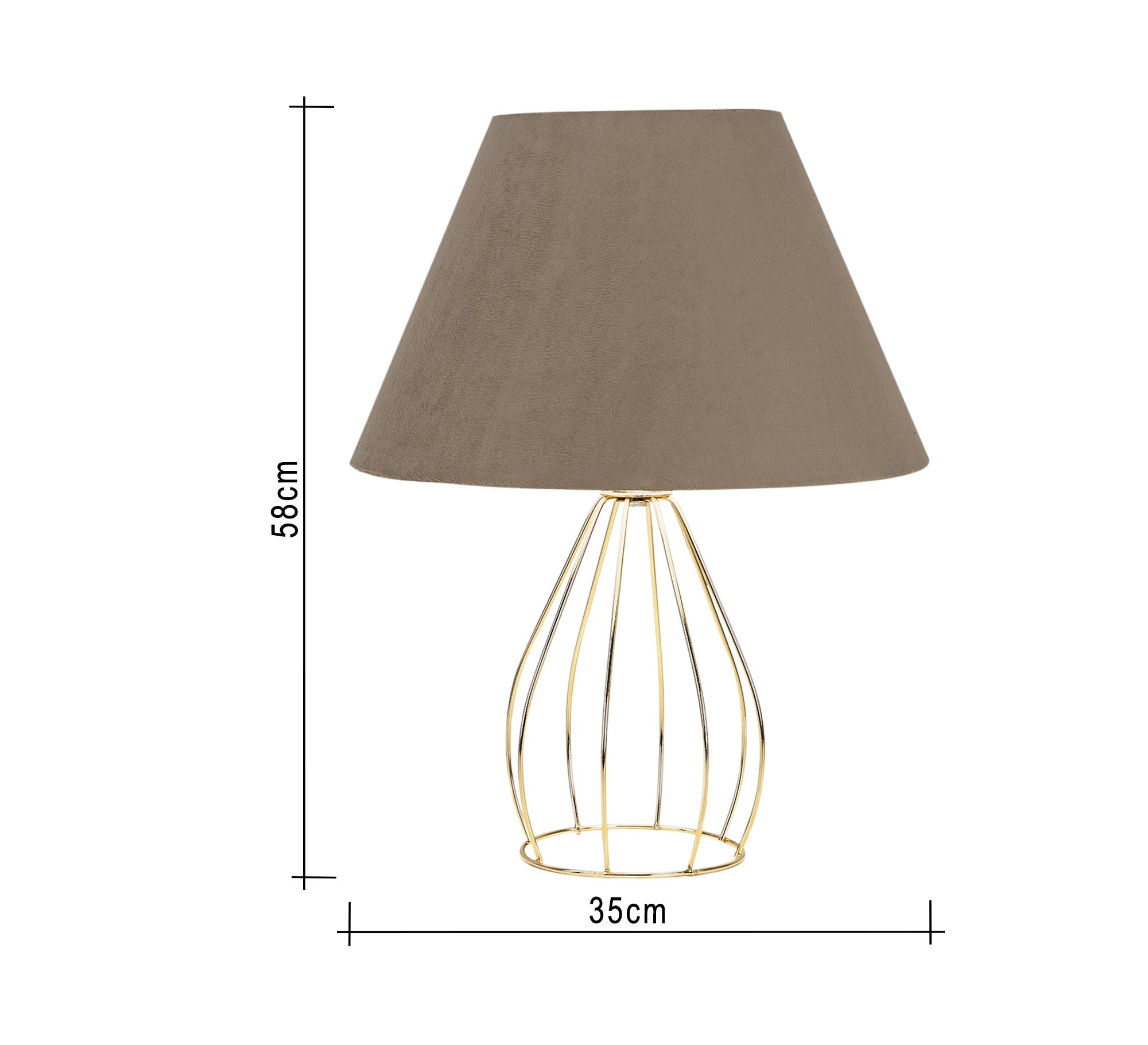 A lampshade with golden metal legs in the shape of an open cage - Vitrine Furniture - Lighting