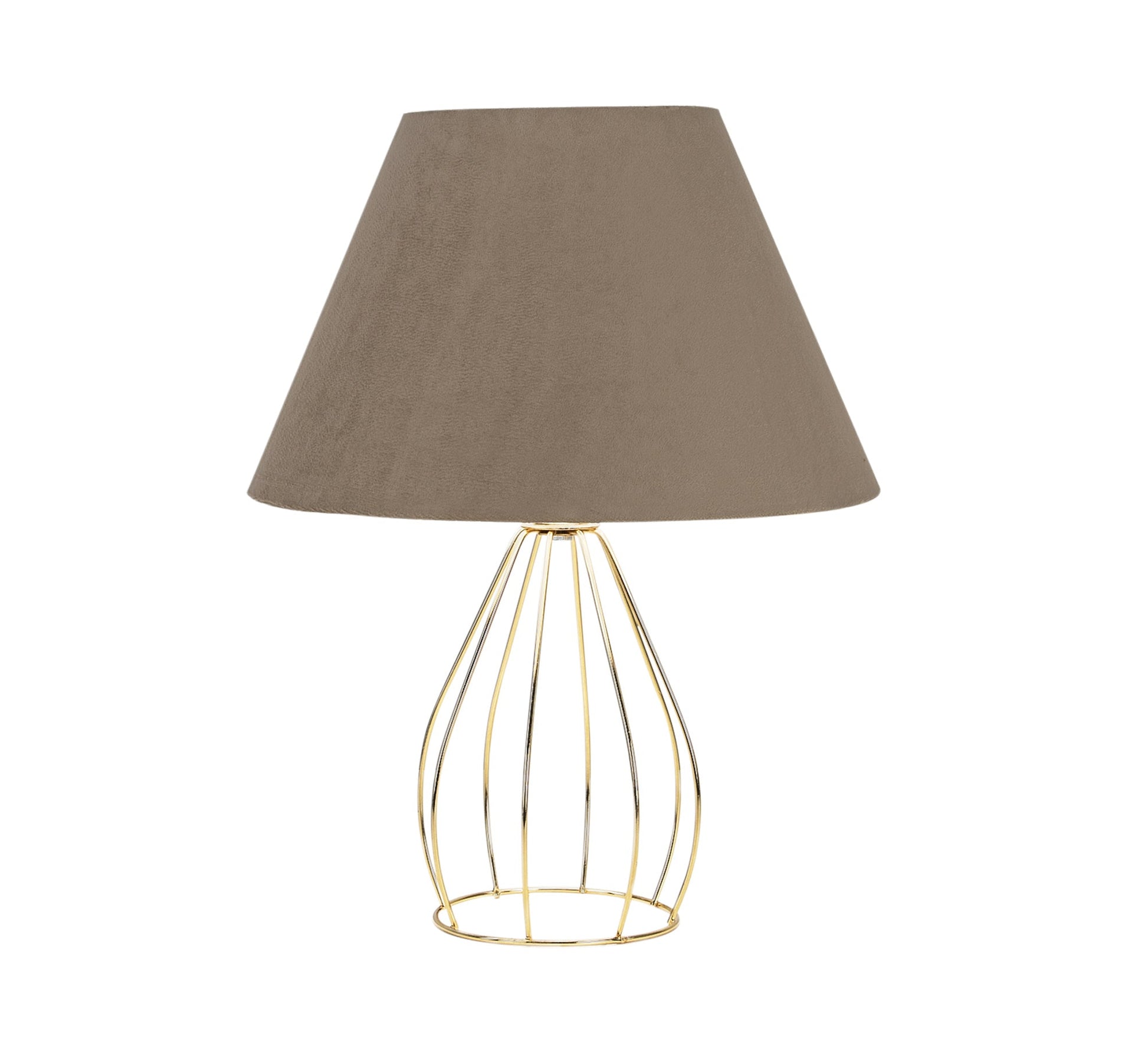 A lampshade with golden metal legs in the shape of an open cage - Vitrine Furniture - Lighting