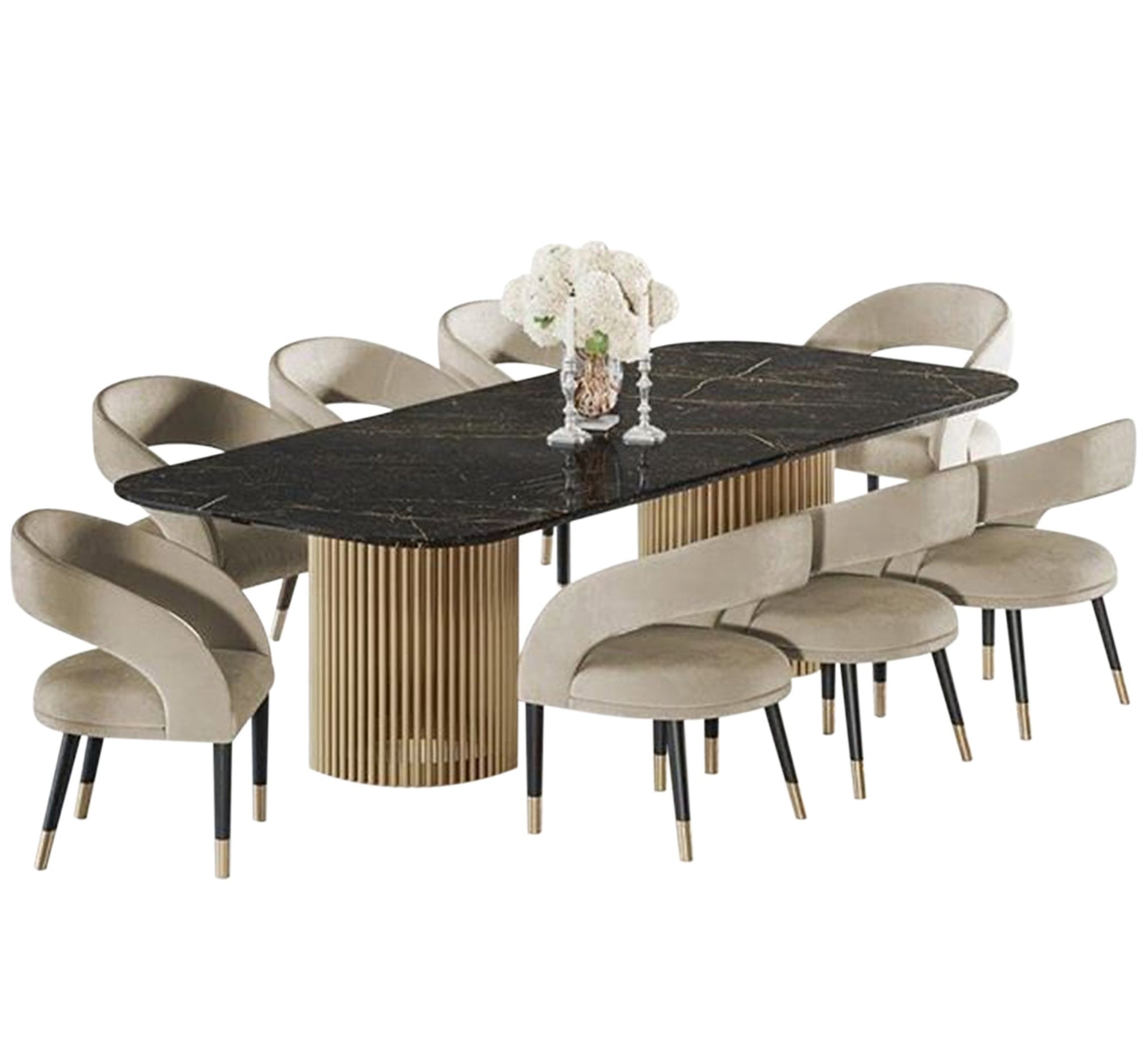 A large dining table with cylindrical legs - Vitrine Furniture - Furniture