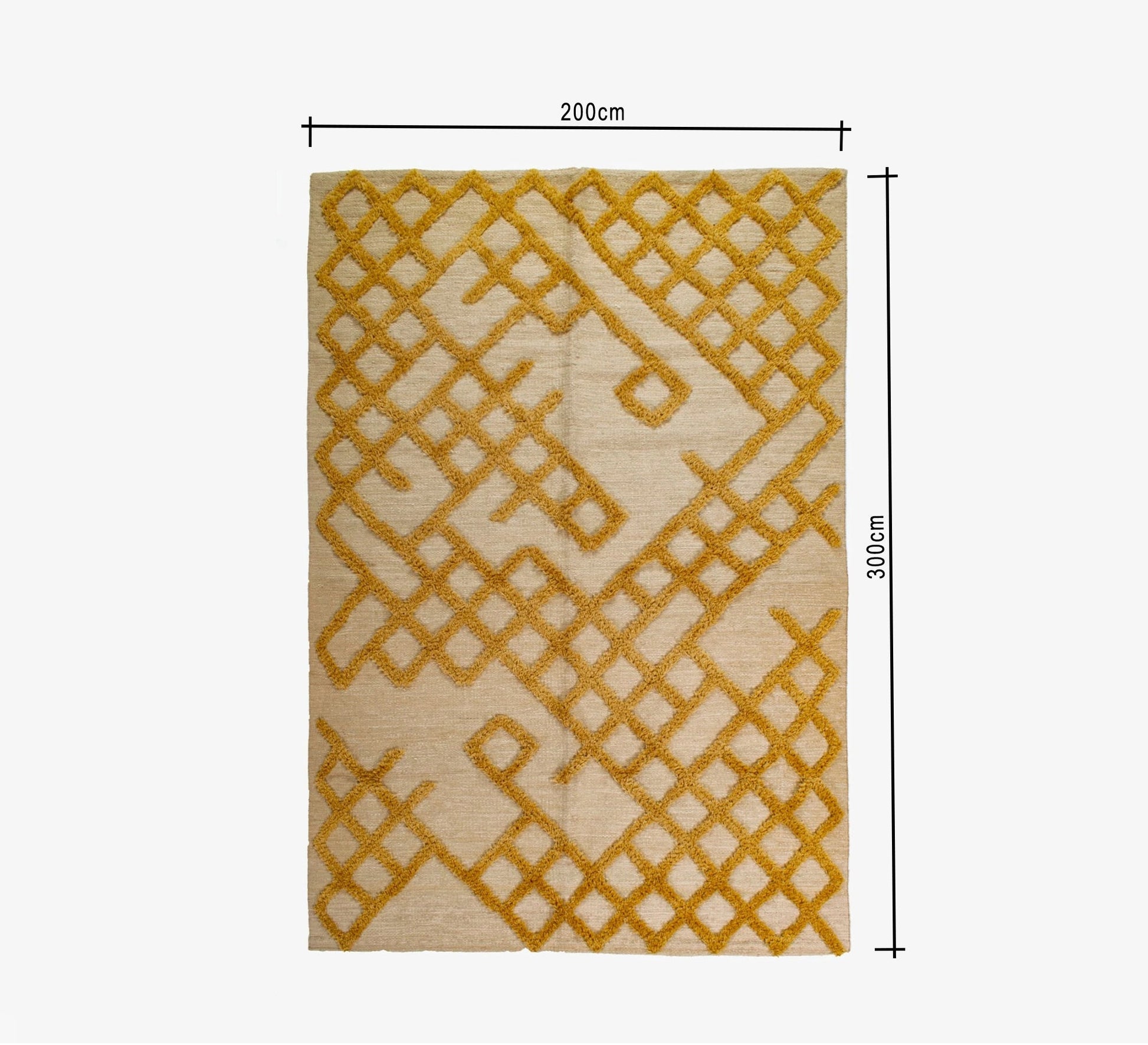 A light beige rug featuring a prominent yellow mesh - Vitrine Furniture - Accessories