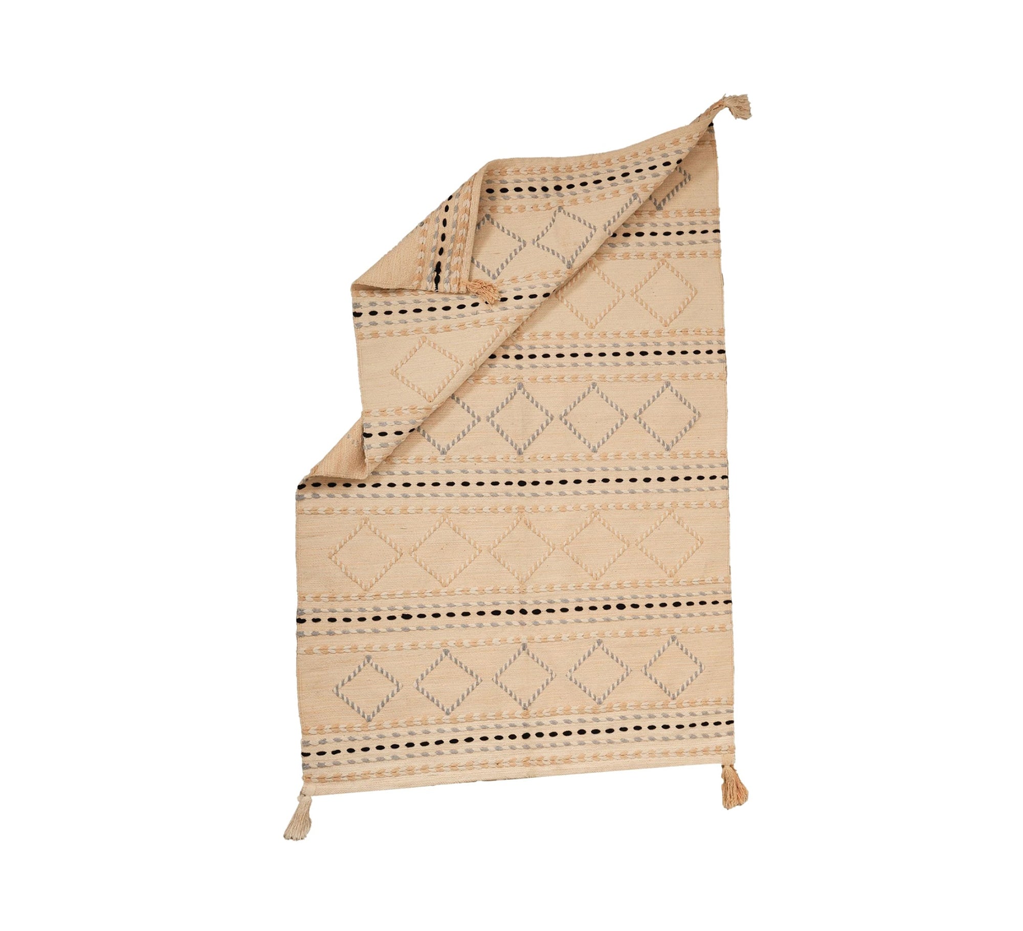 A light beige rug with brown and gray diamond shapes - Vitrine Furniture - Accessories