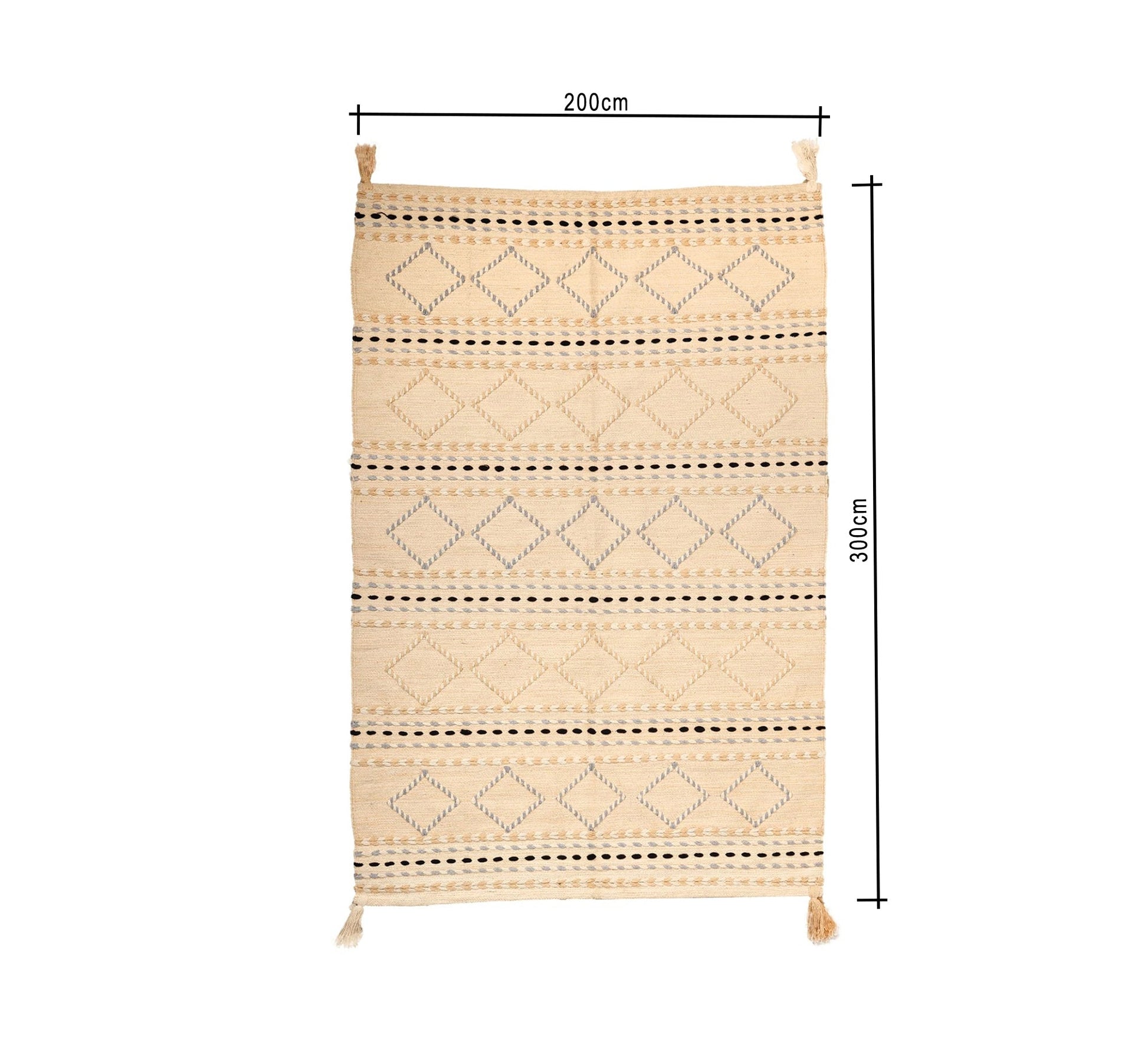 A light beige rug with brown and gray diamond shapes - Vitrine Furniture - Accessories