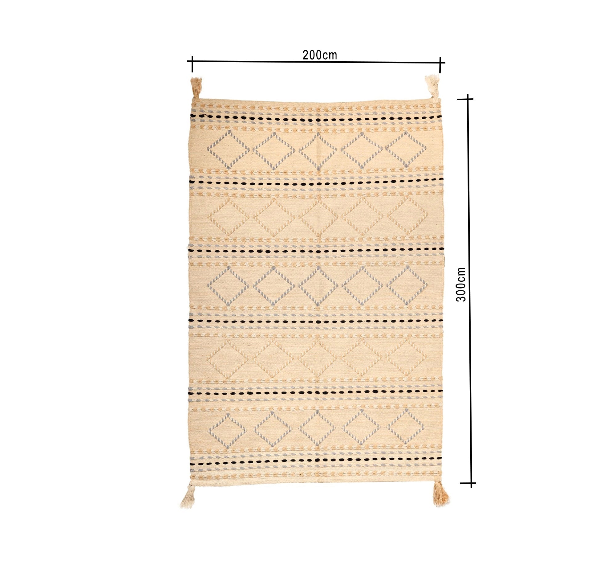 A light beige rug with brown and gray diamond shapes - Vitrine Furniture - Accessories