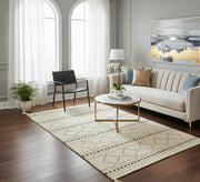 A light beige rug with brown and gray diamond shapes - Vitrine Furniture - Accessories