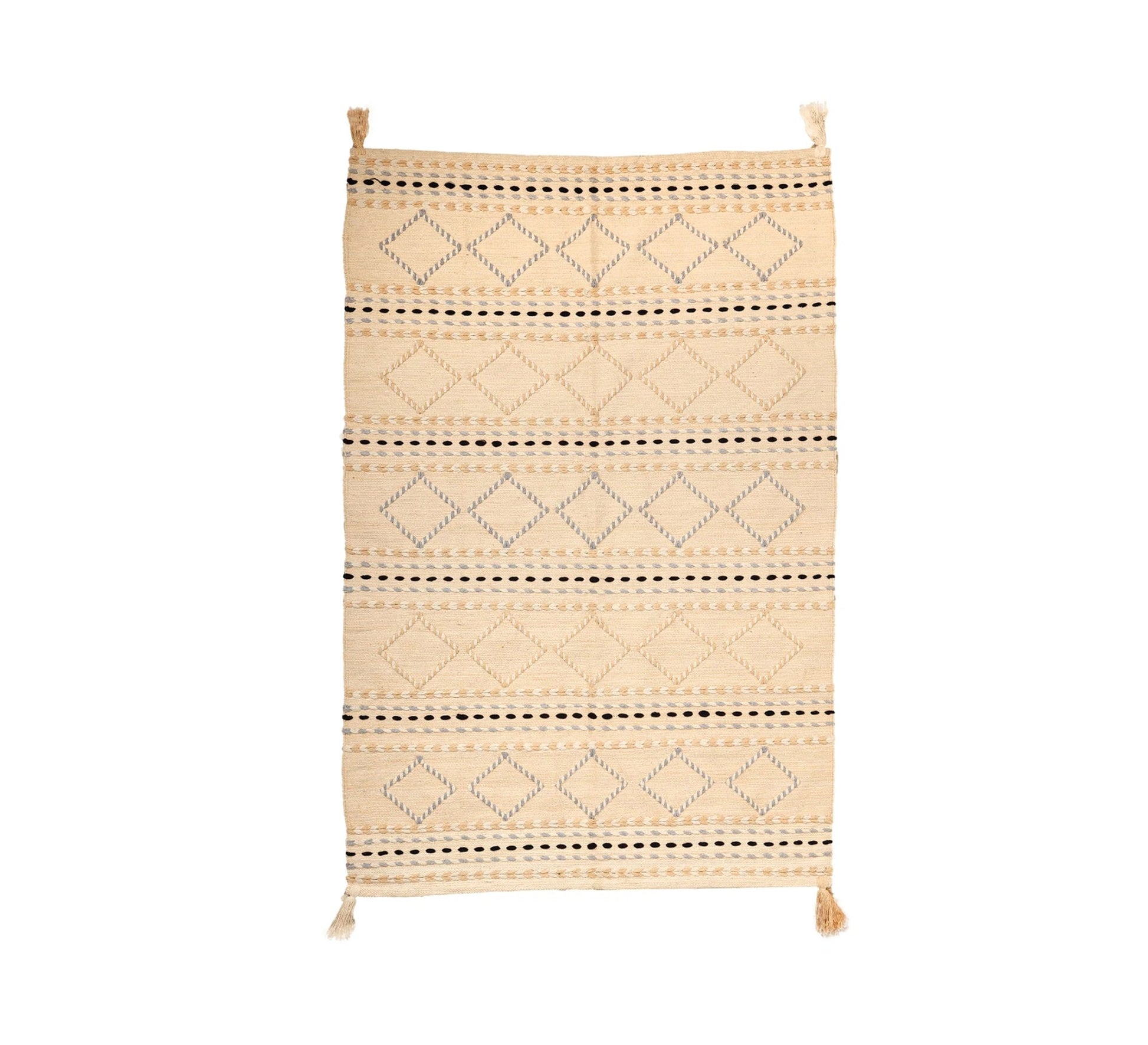 A light beige rug with brown and gray diamond shapes - Vitrine Furniture - Accessories