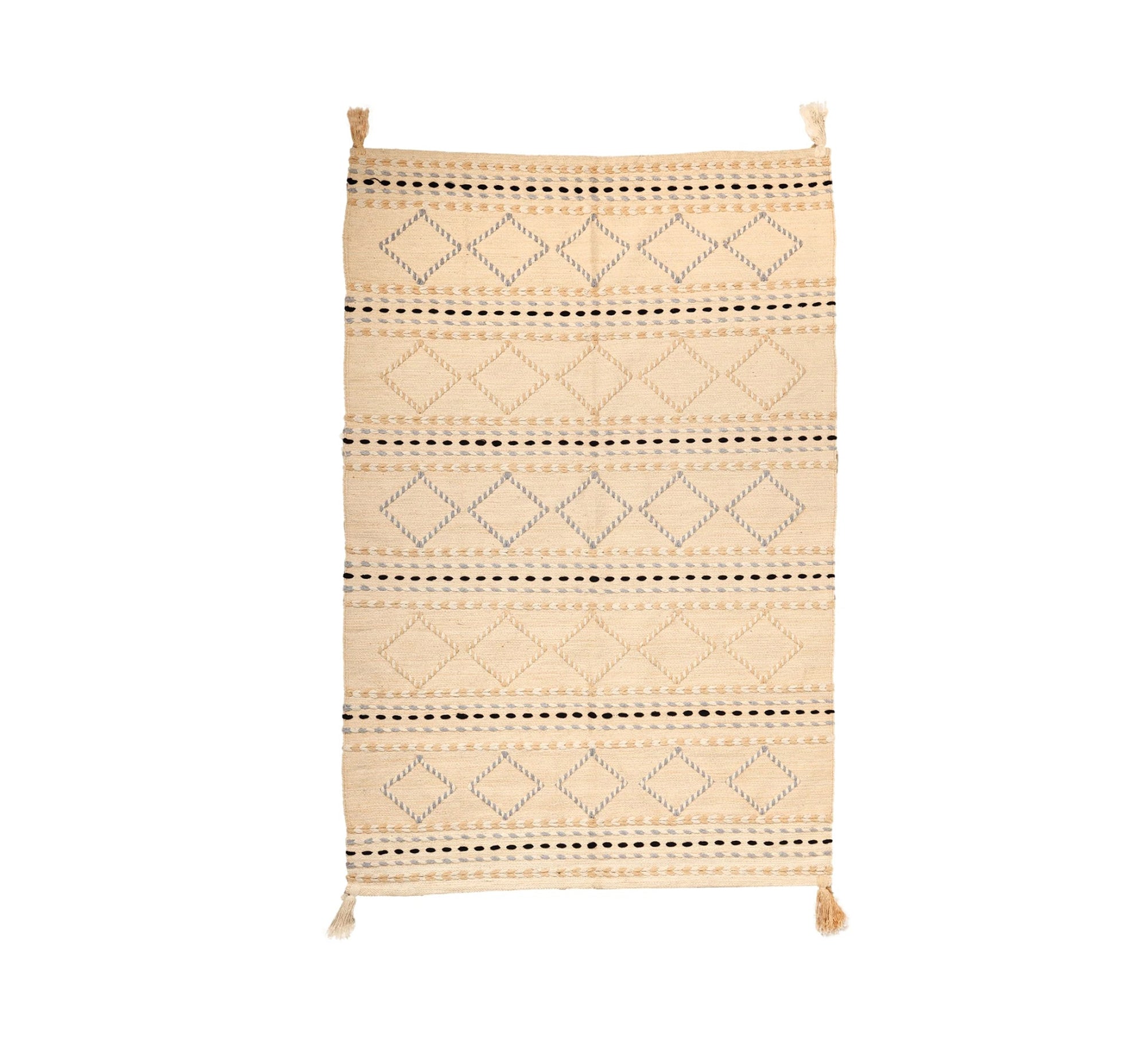 A light beige rug with brown and gray diamond shapes - Vitrine Furniture - Accessories