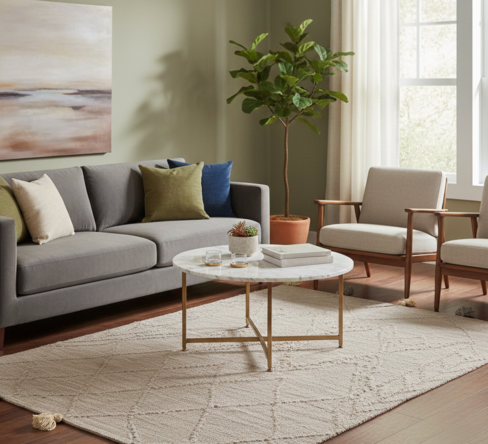 A light gray, boho rug with diamond patterns and texture - Vitrine Furniture - Accessories