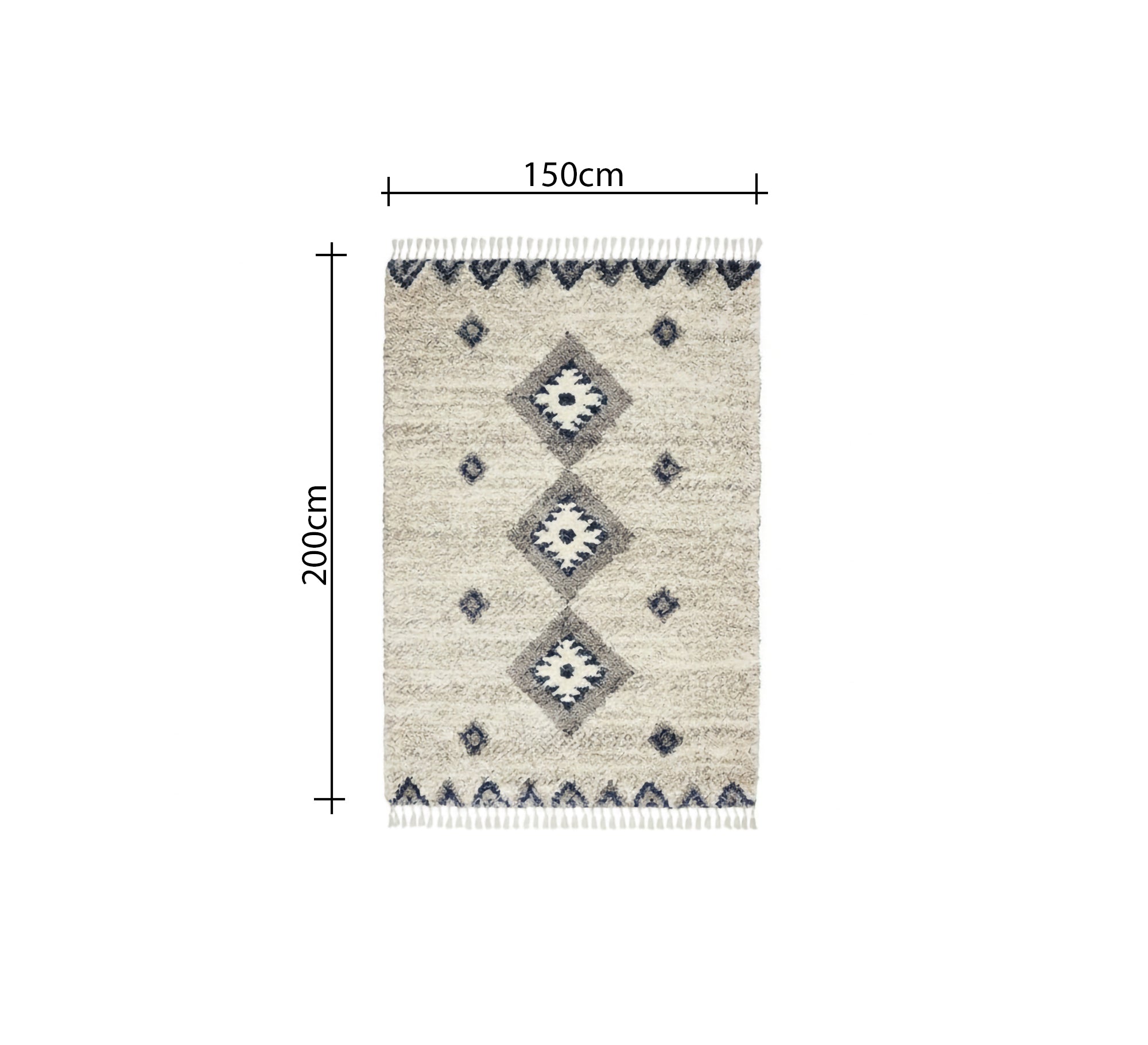 A light gray rug with diamond patterns. - Vitrine Furniture - Accessories
