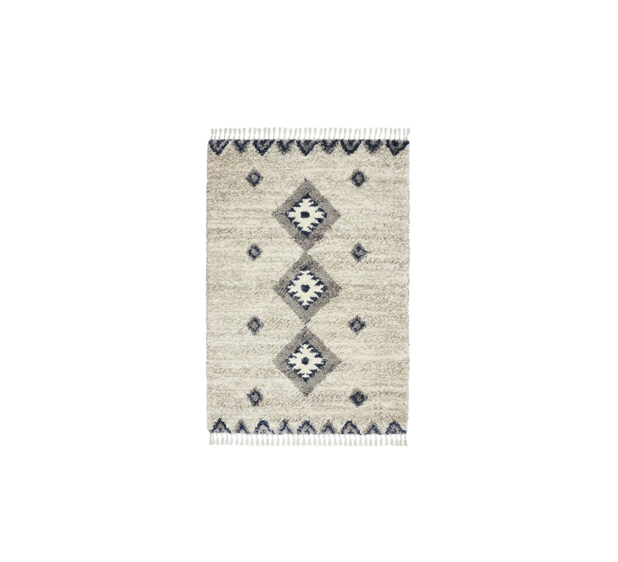 A light gray rug with diamond patterns. - Vitrine Furniture - Accessories