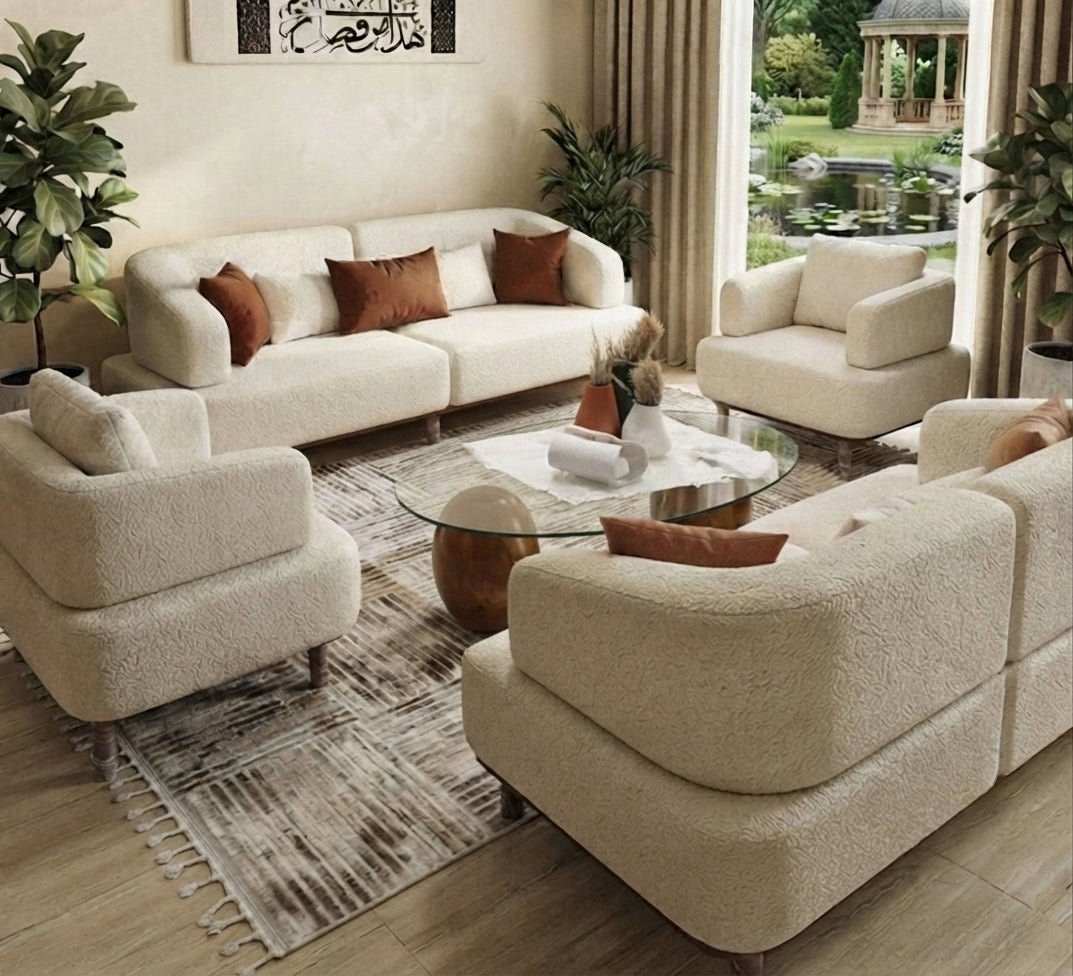 A luxurious sofa set with a modern and comfortable design - Vitrine Furniture - Living Room Sets