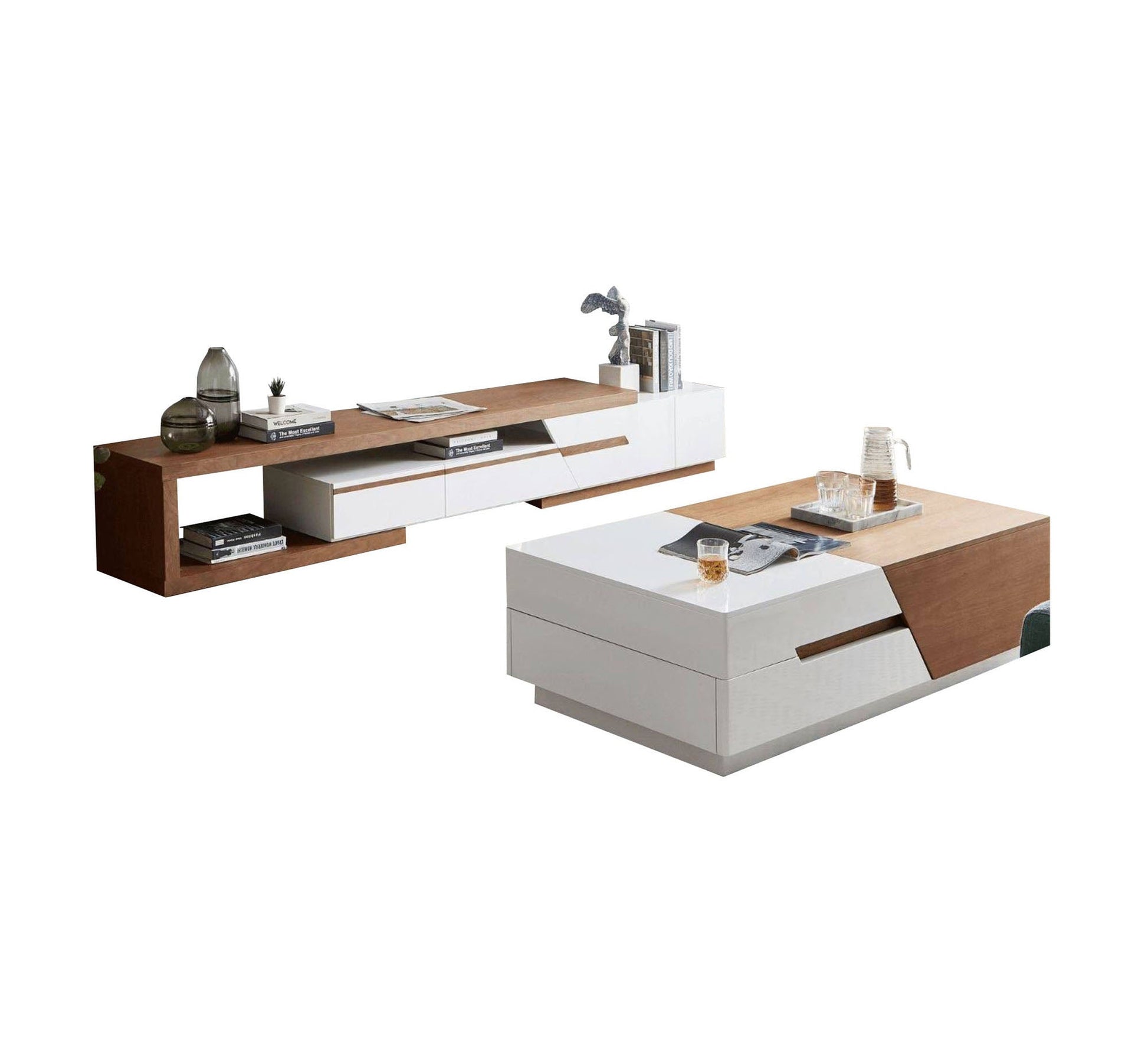 A modern TV desk and a table with a galaxy to open it - Vitrine Furniture - Furniture