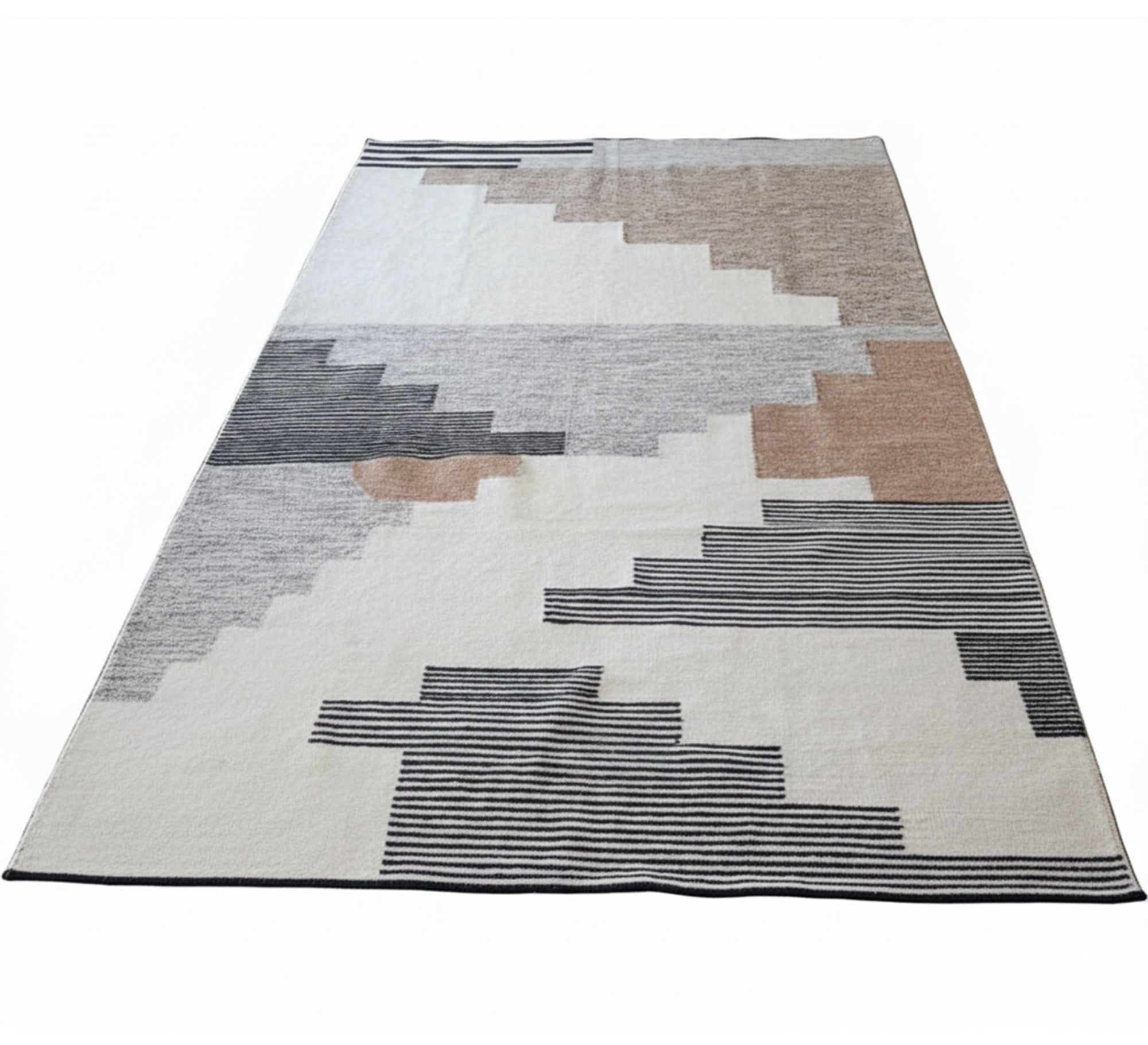 A multi - colored rug with a distinctive gradient pattern - Vitrine Furniture - Accessories