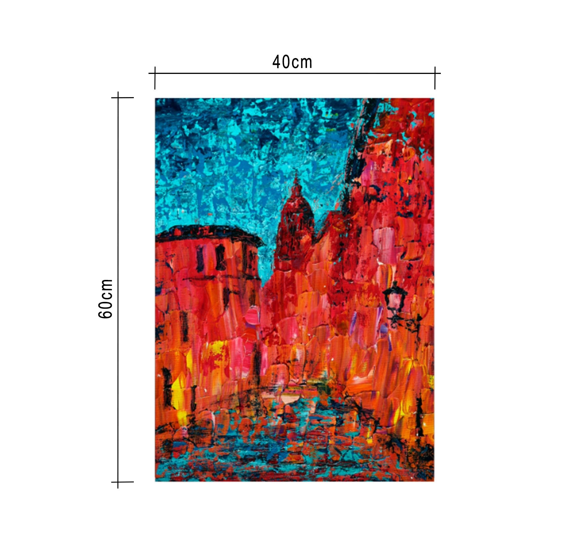 A painting of a medieval castle - Vitrine Furniture - Décor