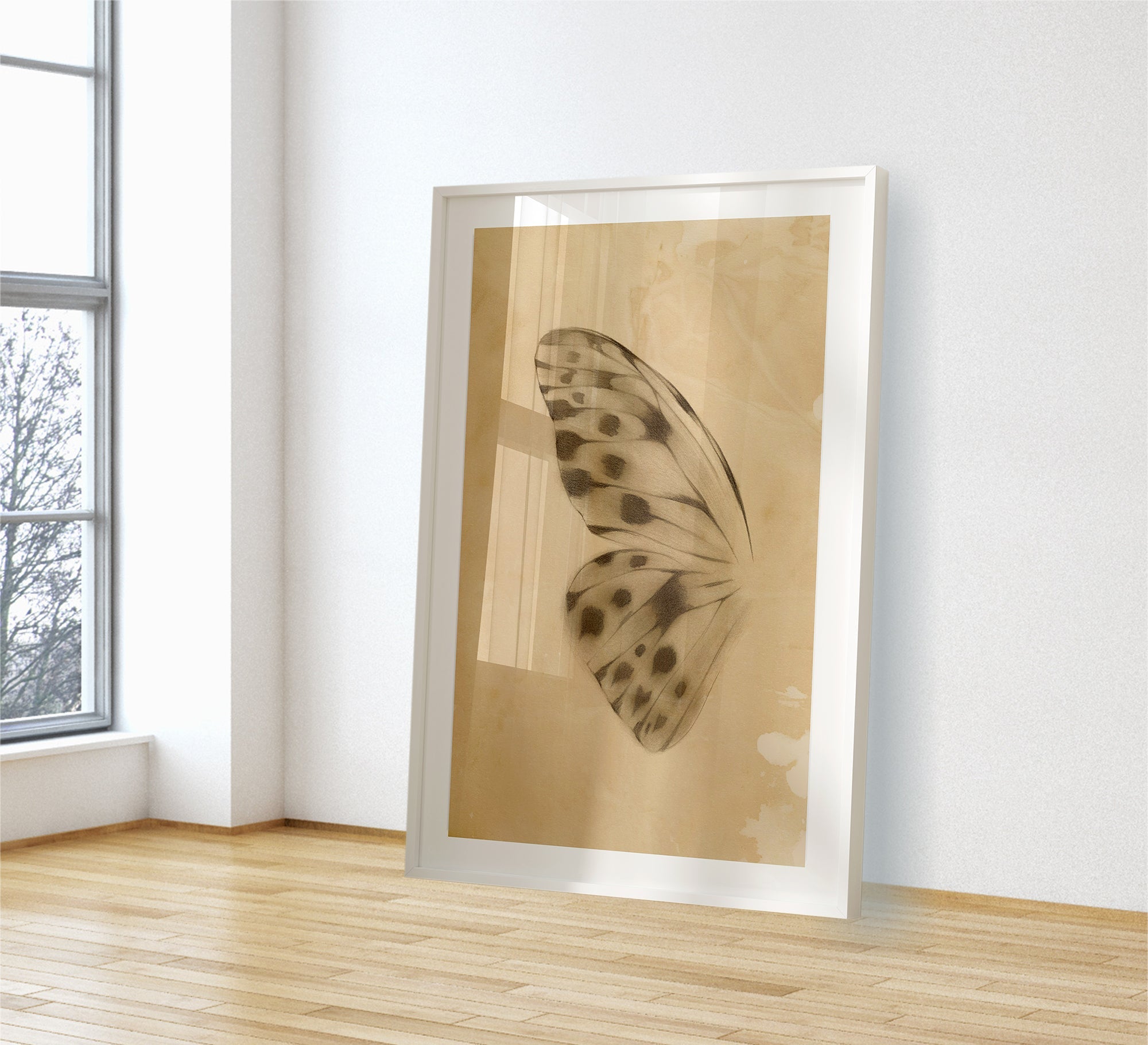 A painting of a small butterfly's wing - Vitrine Furniture - Décor