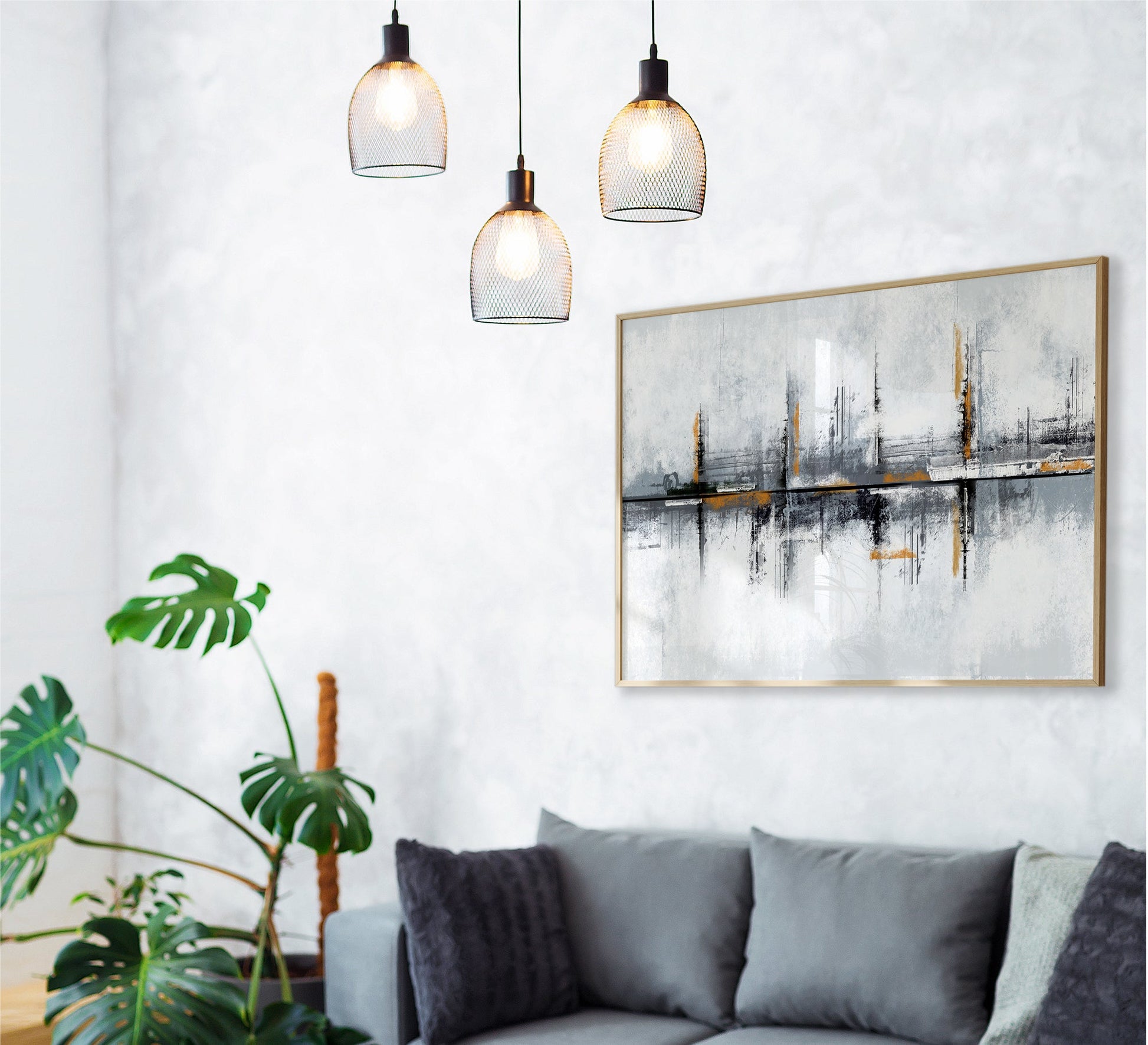 A painting of the shadows of houses on the surface of the water - Vitrine Furniture - Décor