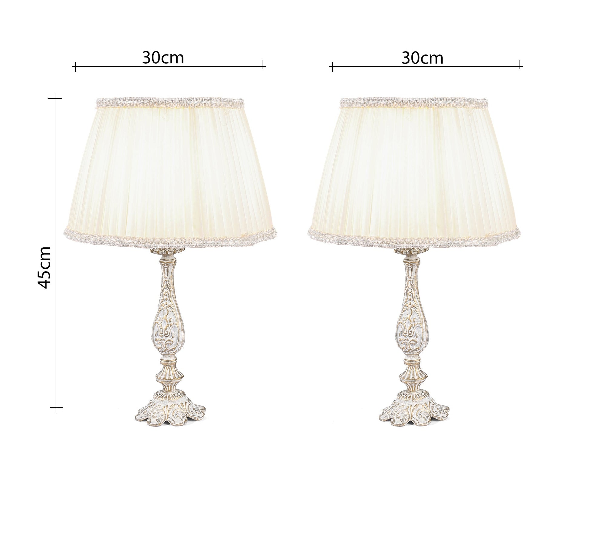 A pair of antique lamps with a luxurious decor - Vitrine Furniture - Lighting