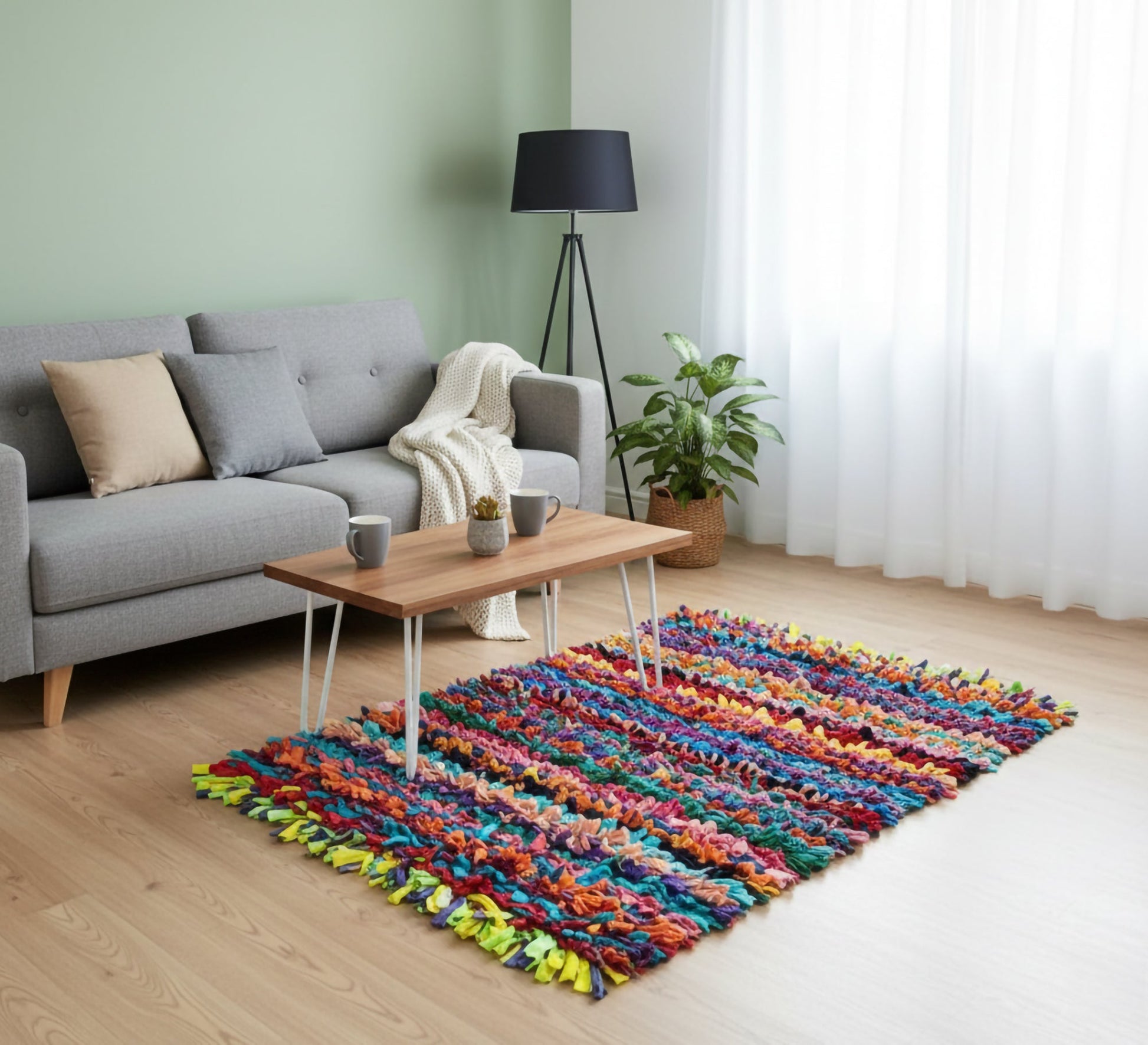 A plush pile rug in a mix of colors. - Vitrine Furniture - Accessories