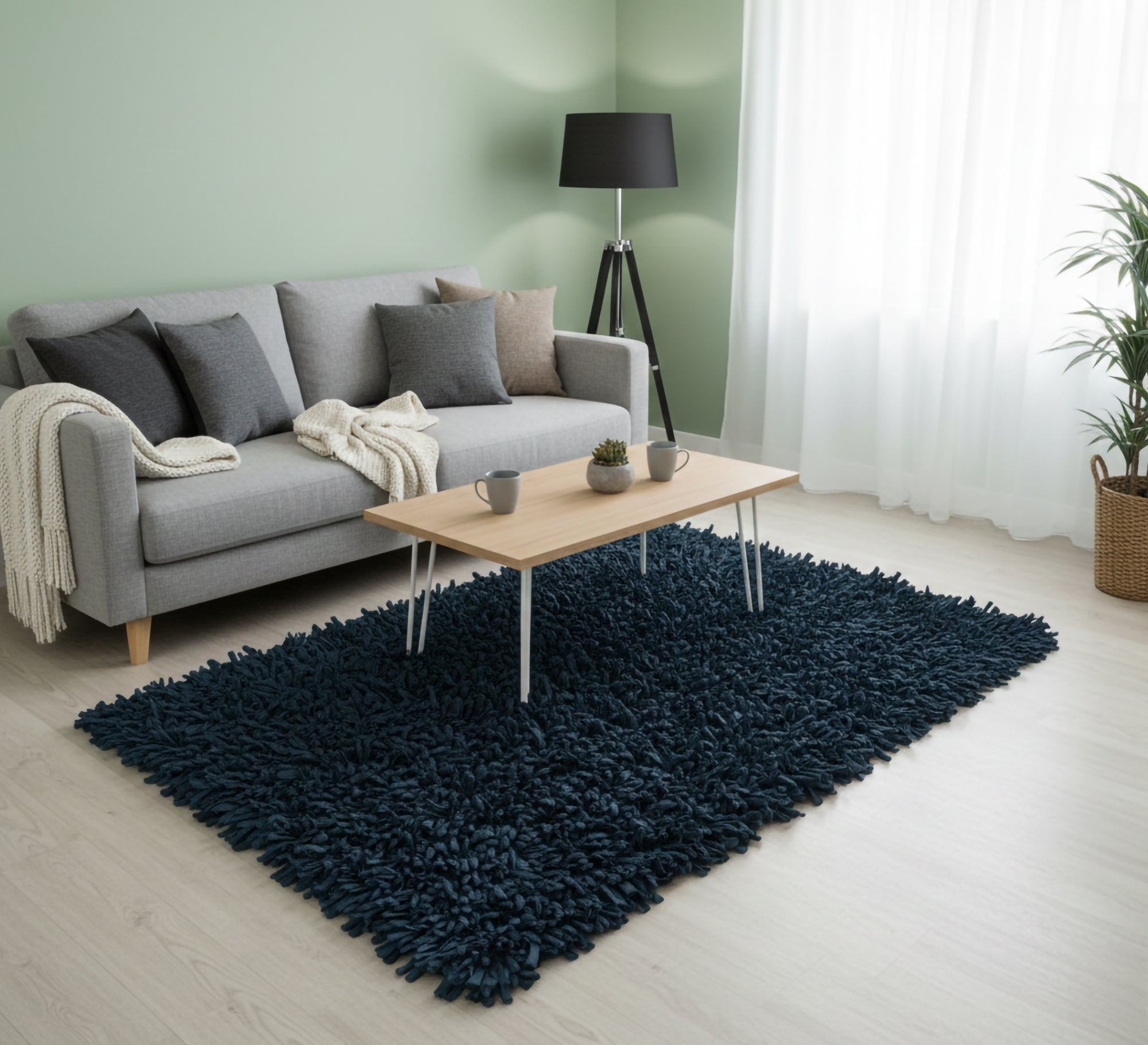 A plush pile rug in dark blue. - Vitrine Furniture - Accessories