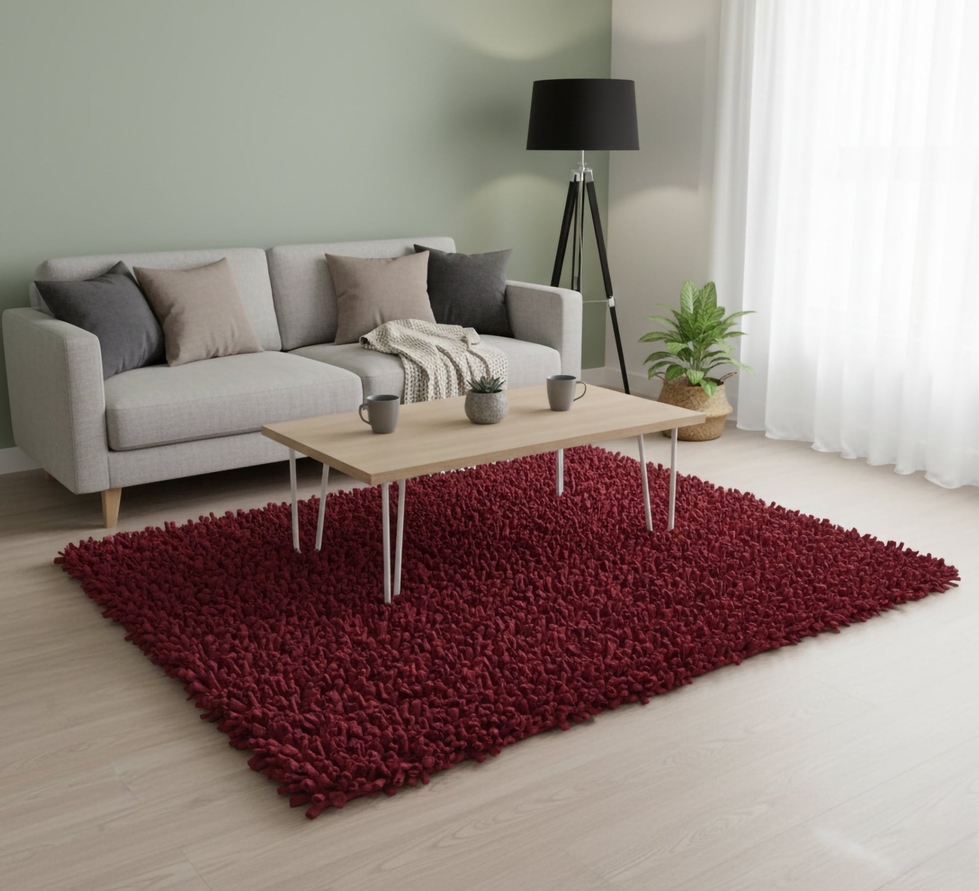 A plush pile rug in elegant red. - Vitrine Furniture - Accessories