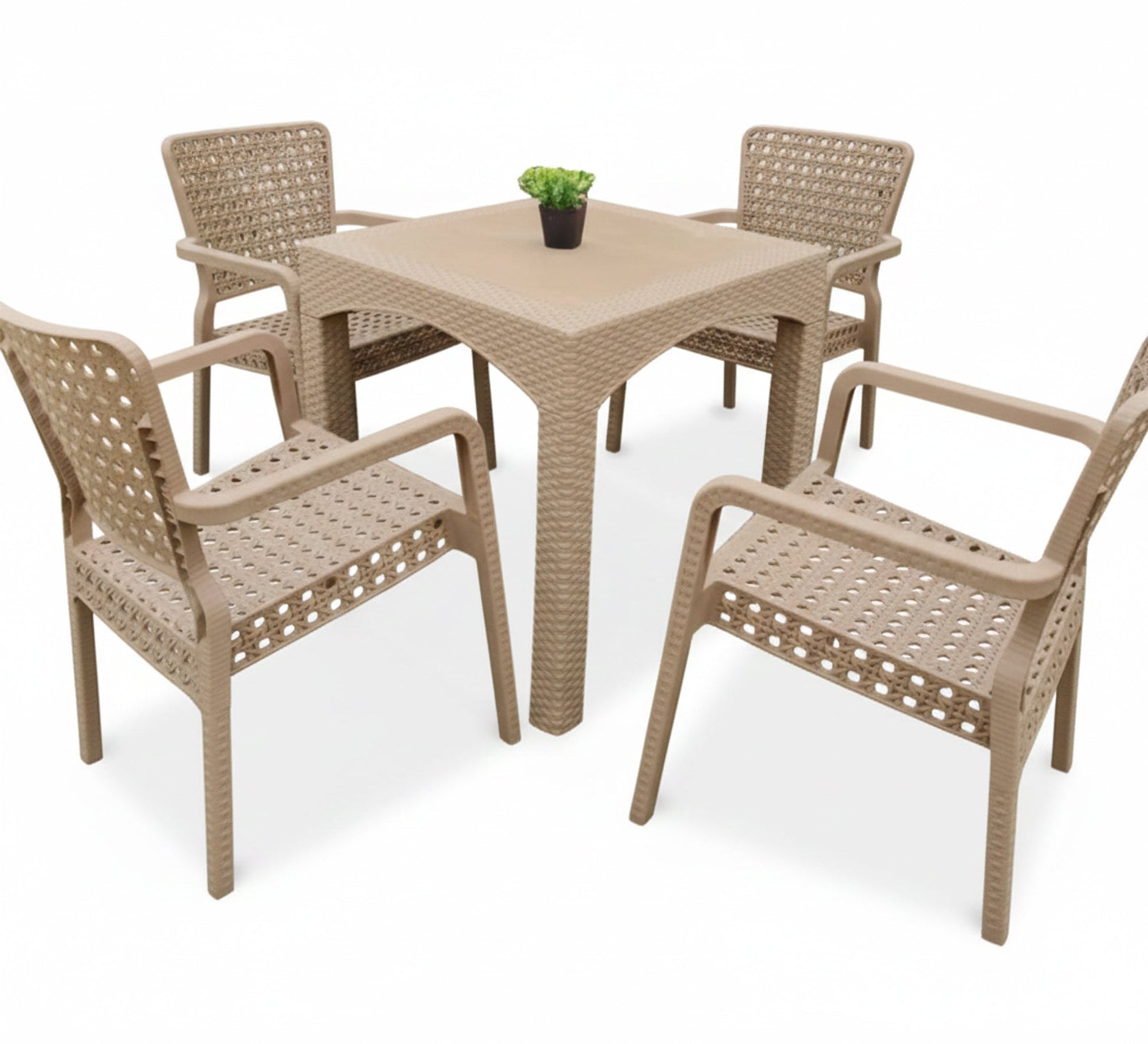 A practical and comfortable beige outdoor seating set - Vitrine Furniture - Outdoor Products