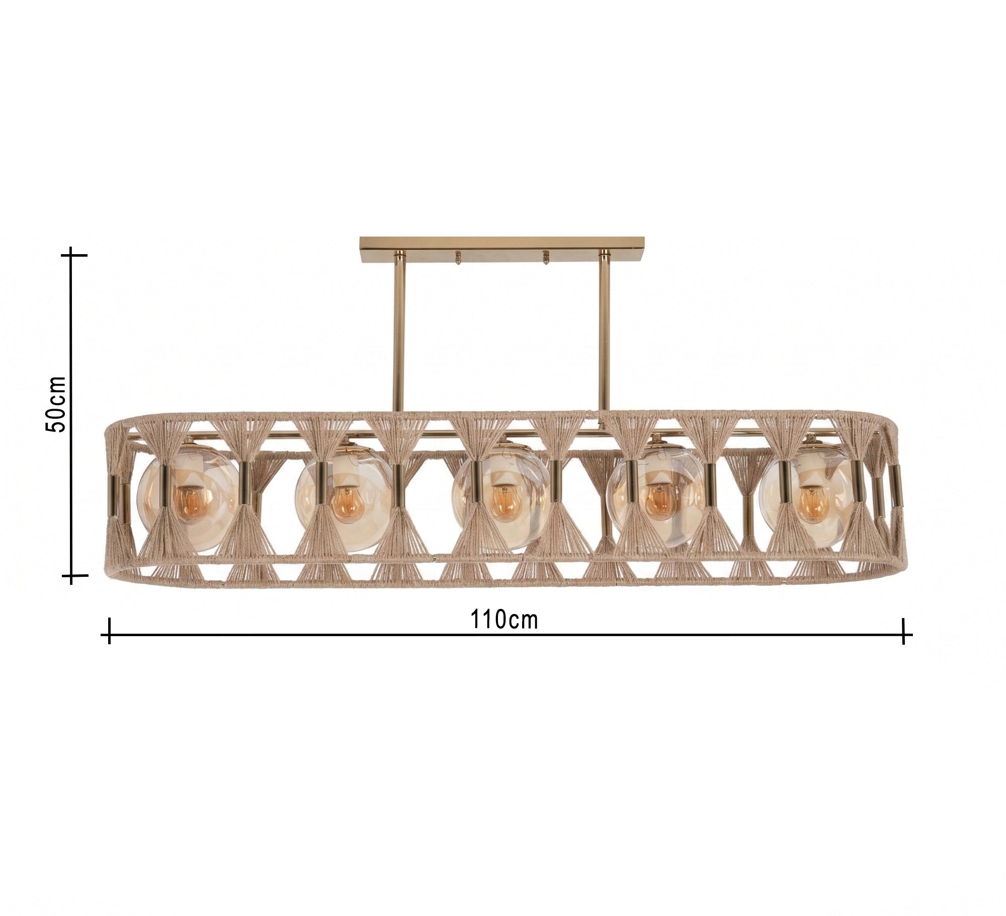 A rectangular chandelier with a geometric design - Vitrine Furniture - Ceiling lights