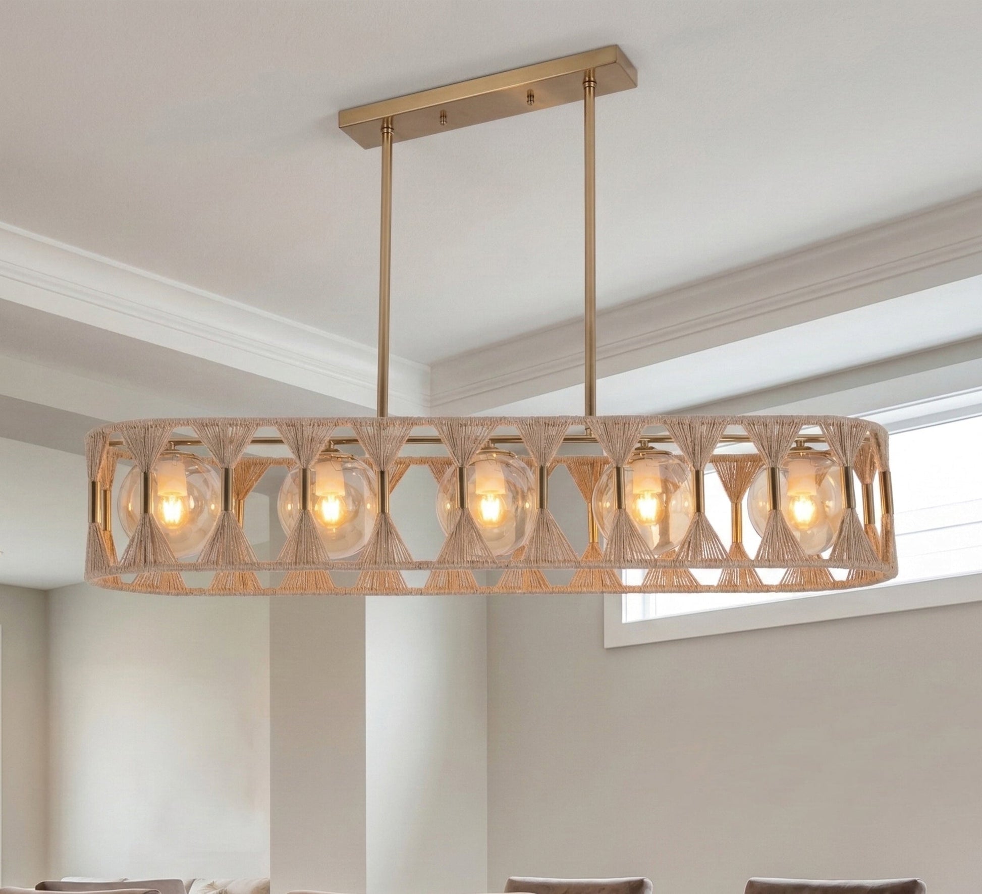 A rectangular chandelier with a geometric design - Vitrine Furniture - Ceiling lights