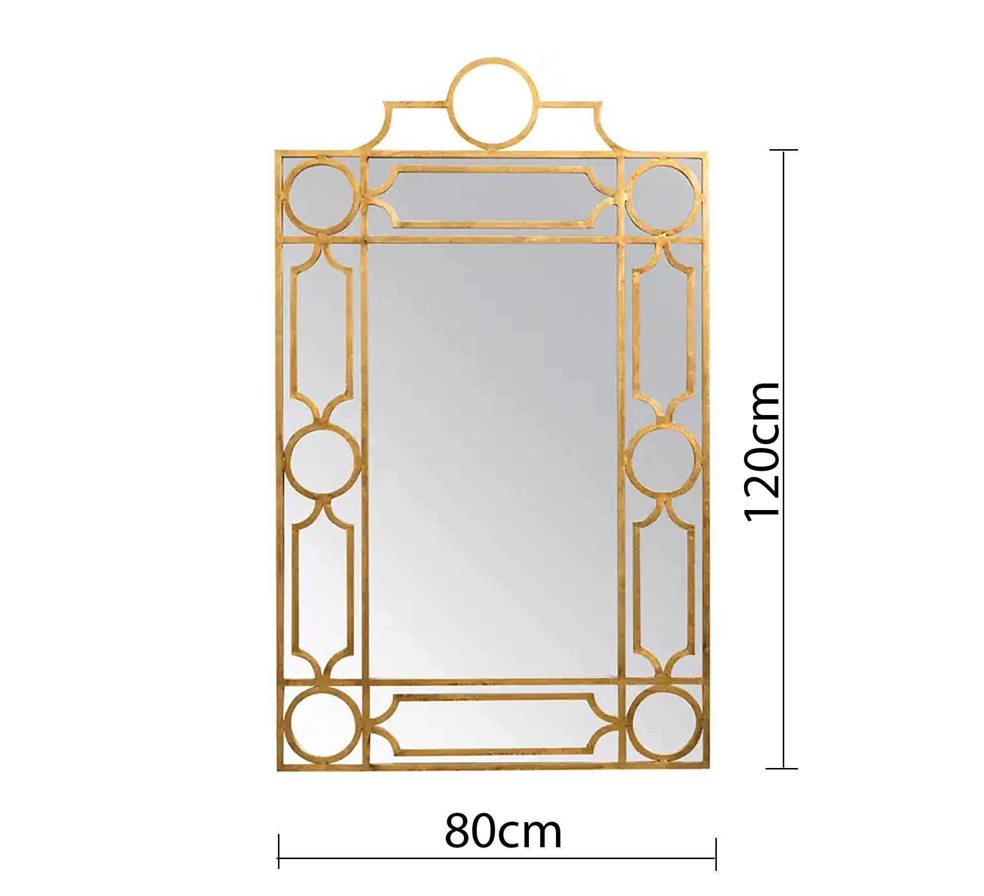 A rectangular mirror with a frame decorated with hollow circles - Vitrine Furniture - Décor